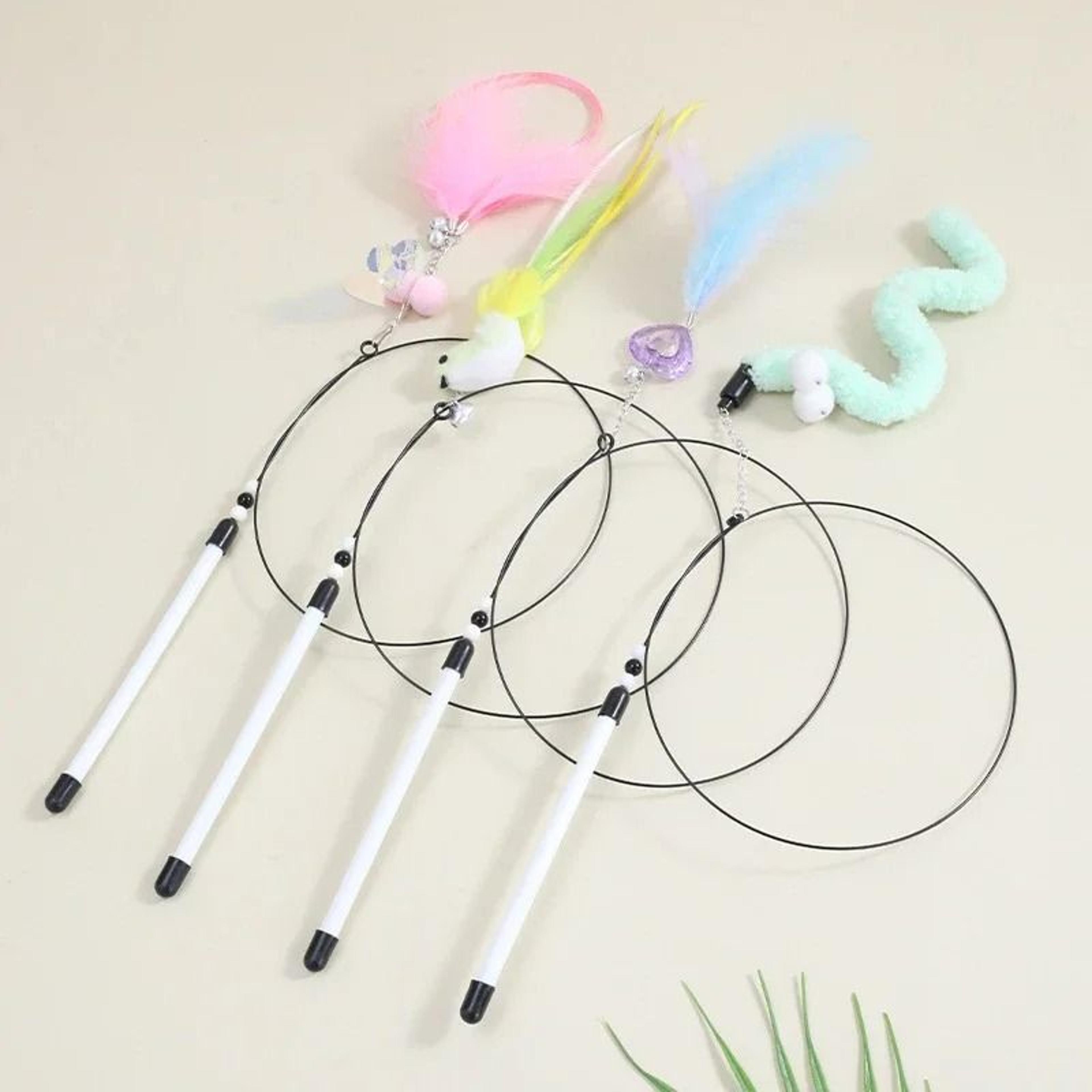 telescopic interactive simulation bird feather cat wand toy