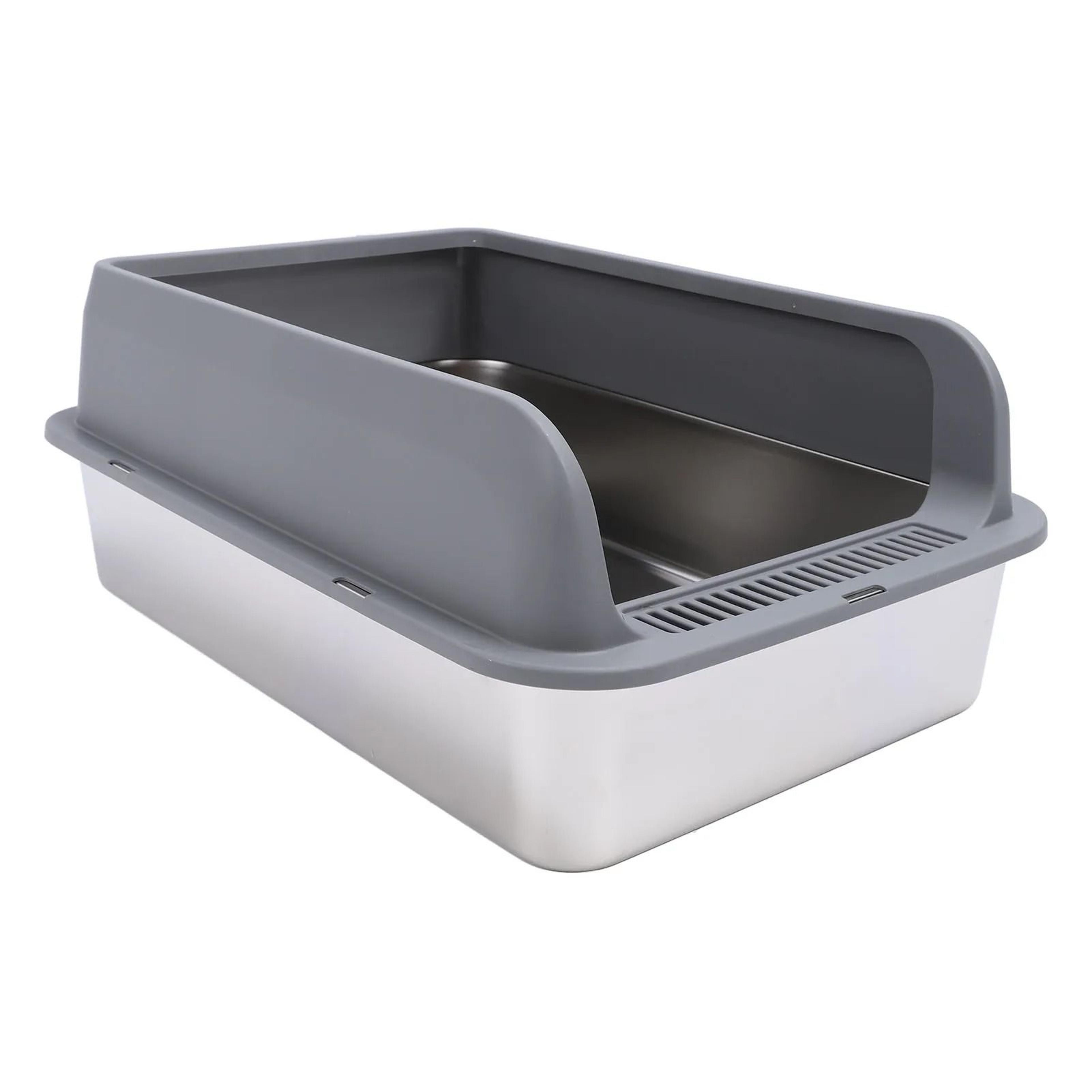 semi-enclosed anti-splashing stainless steel litter box