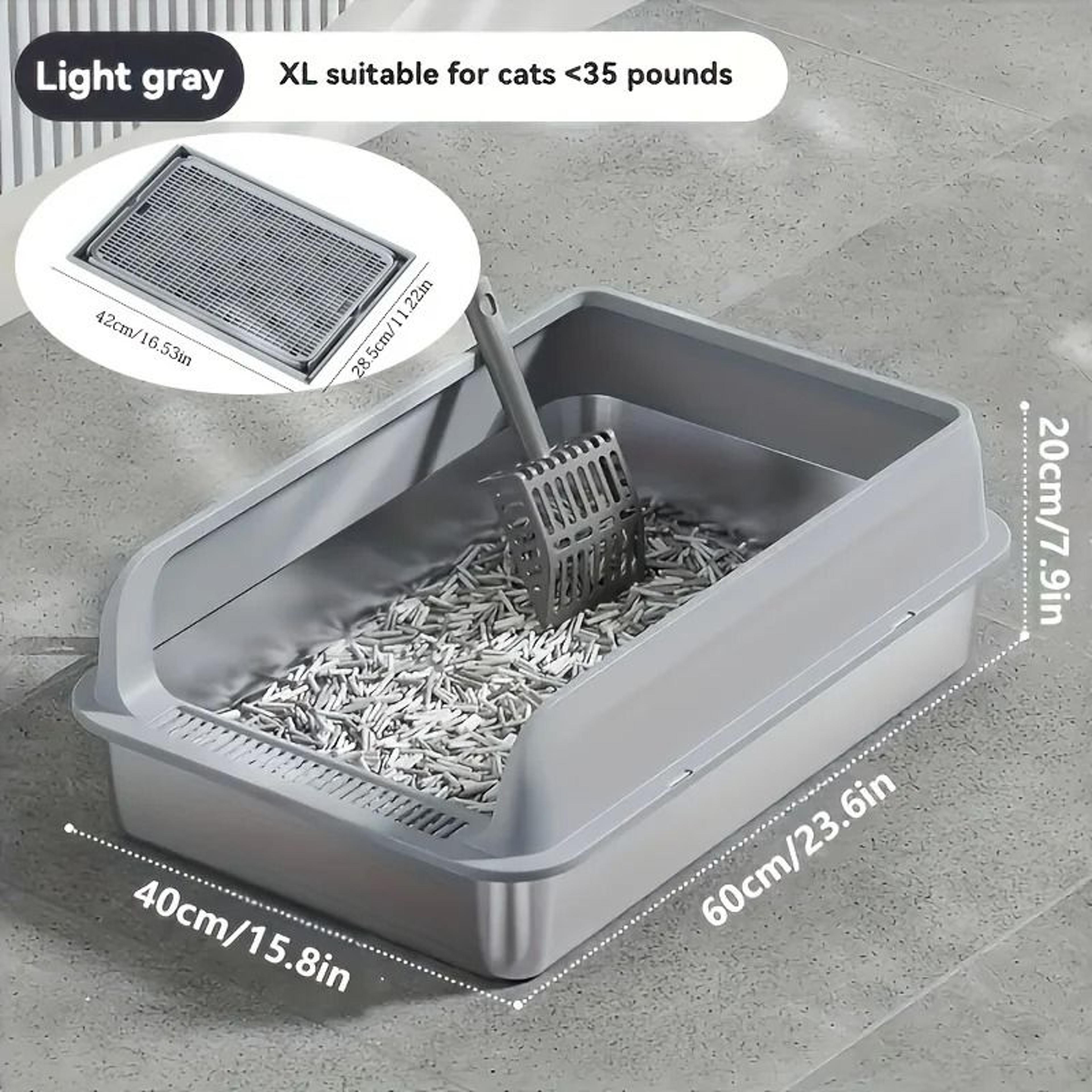 extra large enclosed stainless steel cat litter box