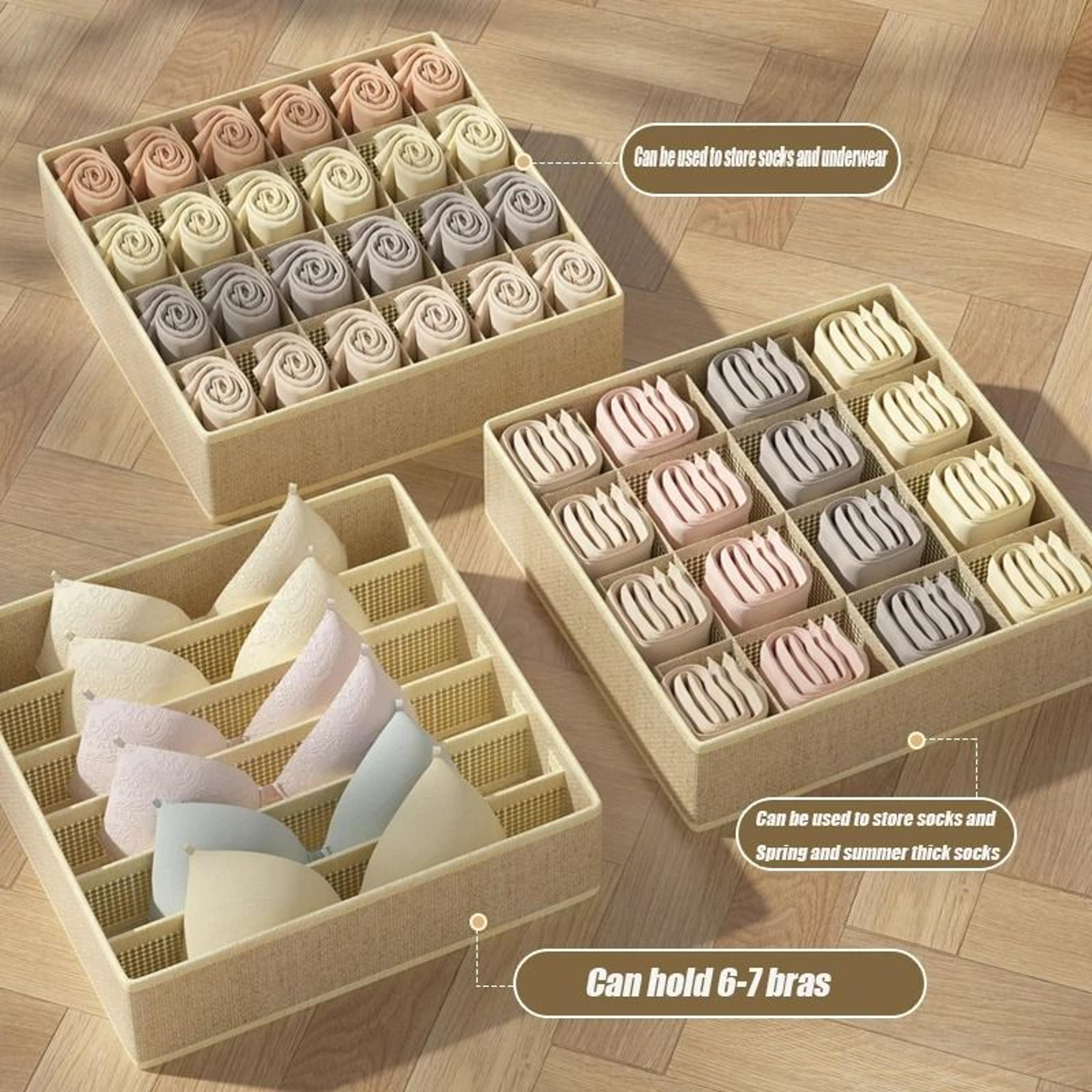 multi-compartment fabric underwear and socks drawer organizer