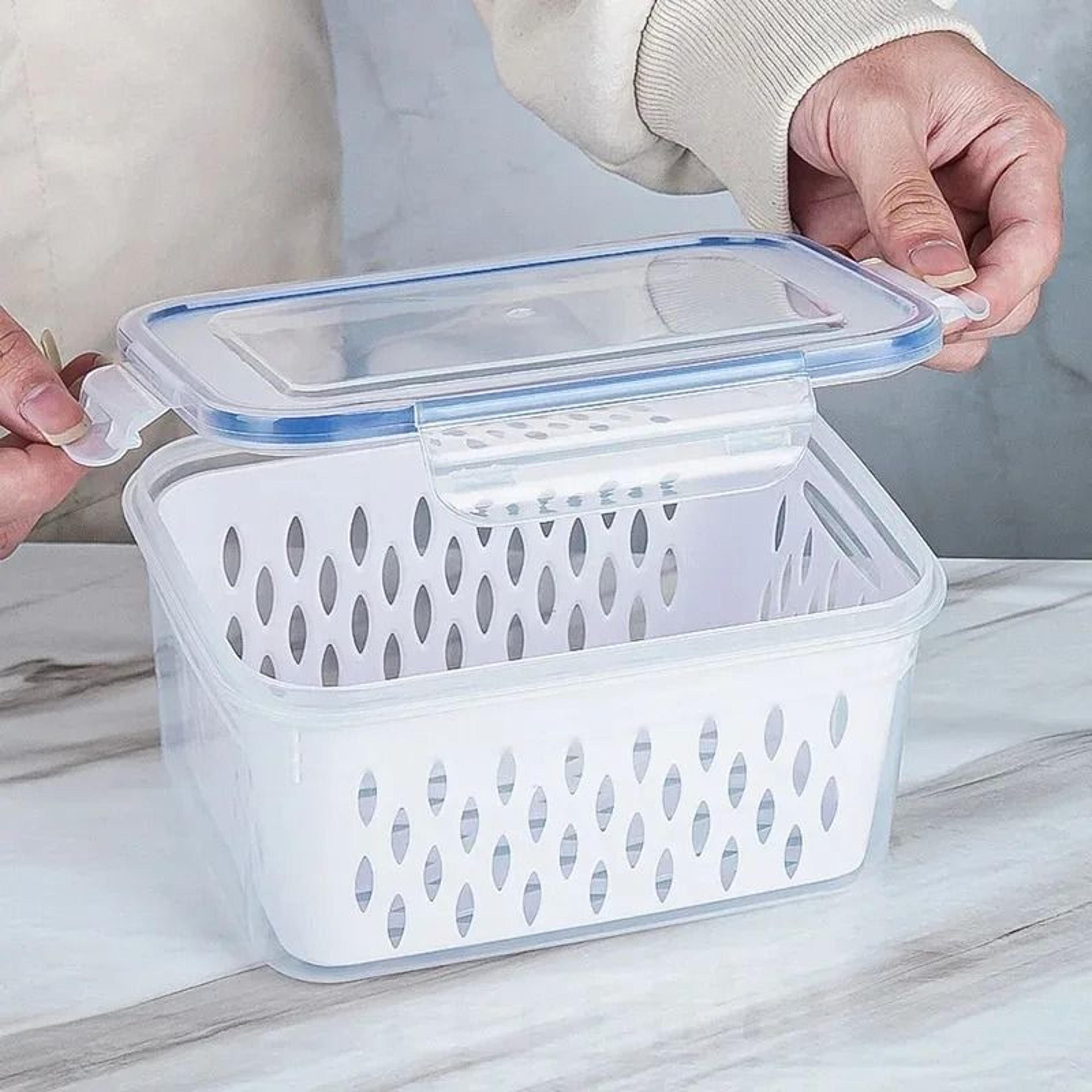 double-layer sealed produce preservation and drain box