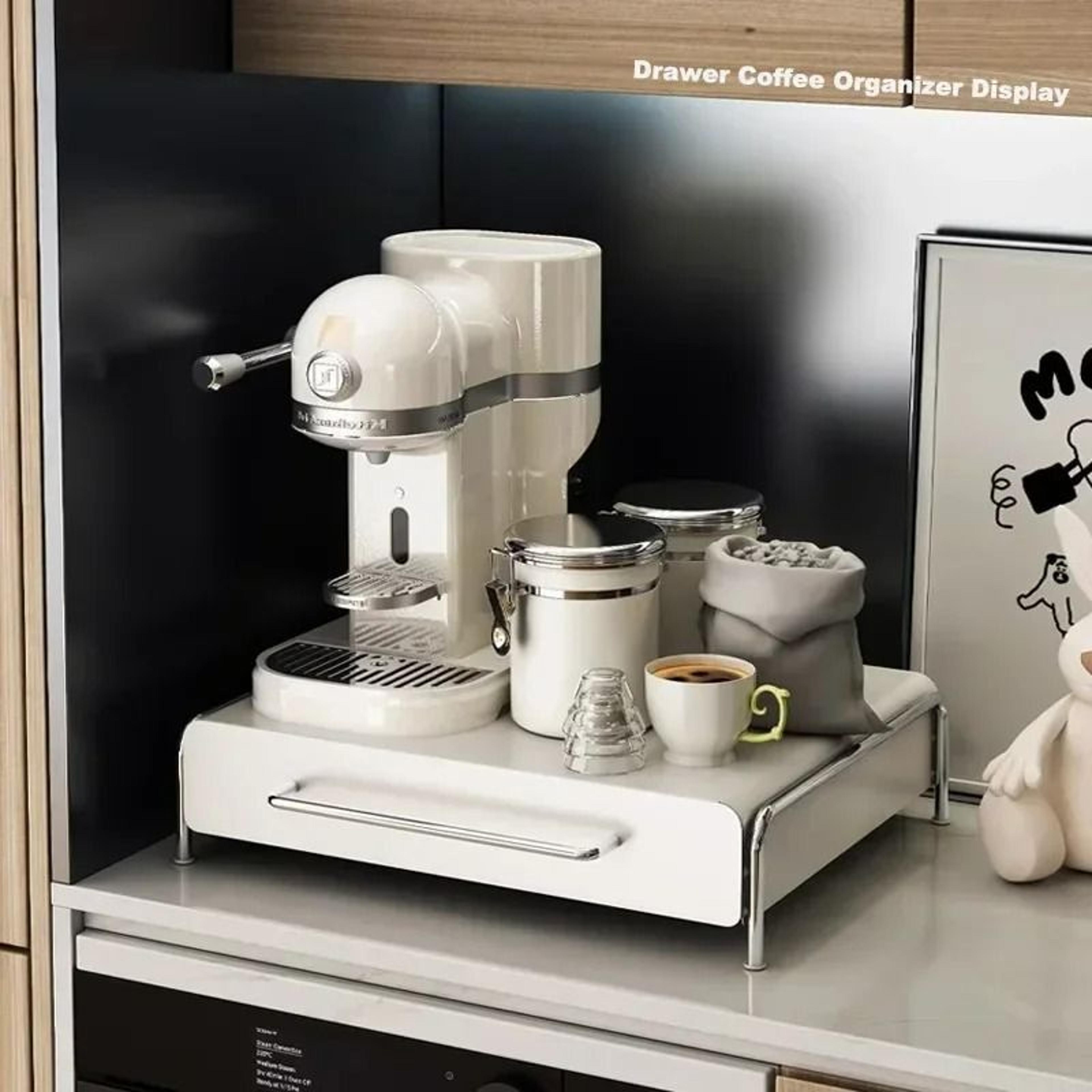 tabletop coffee pod and tea bag storage drawer