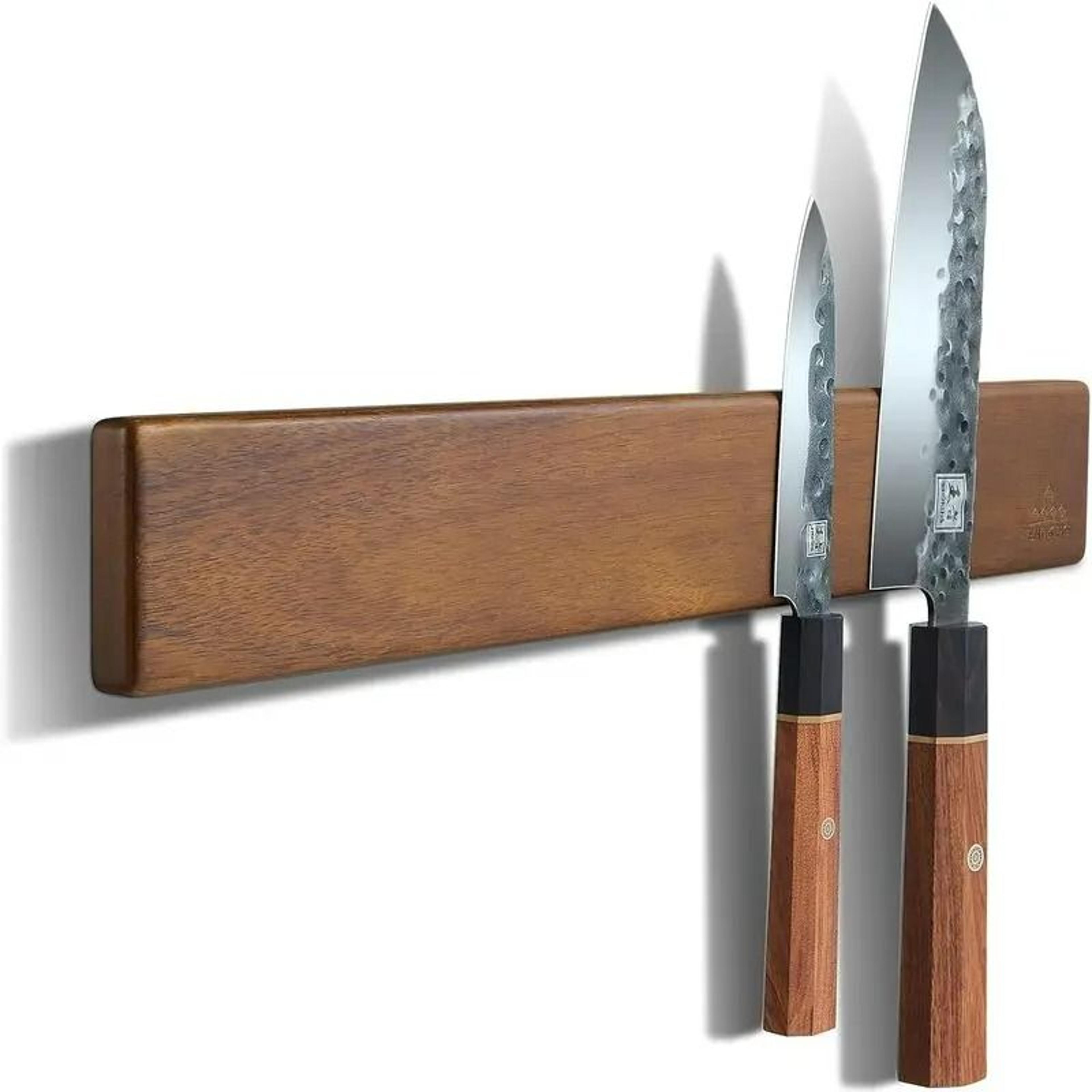 premium 16-inch walnut wood magnetic knife strip