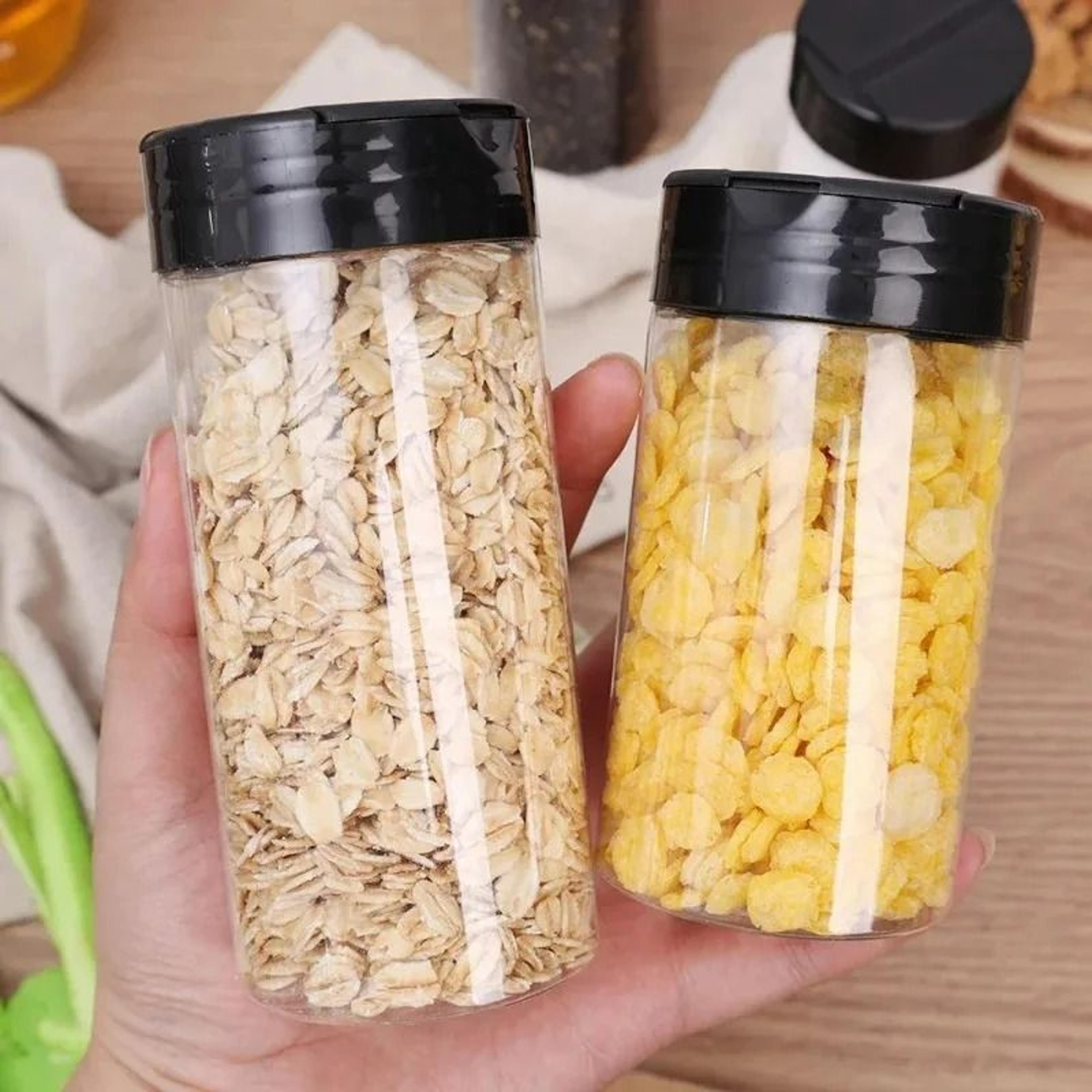 transparent plastic spice jars with shaker lids