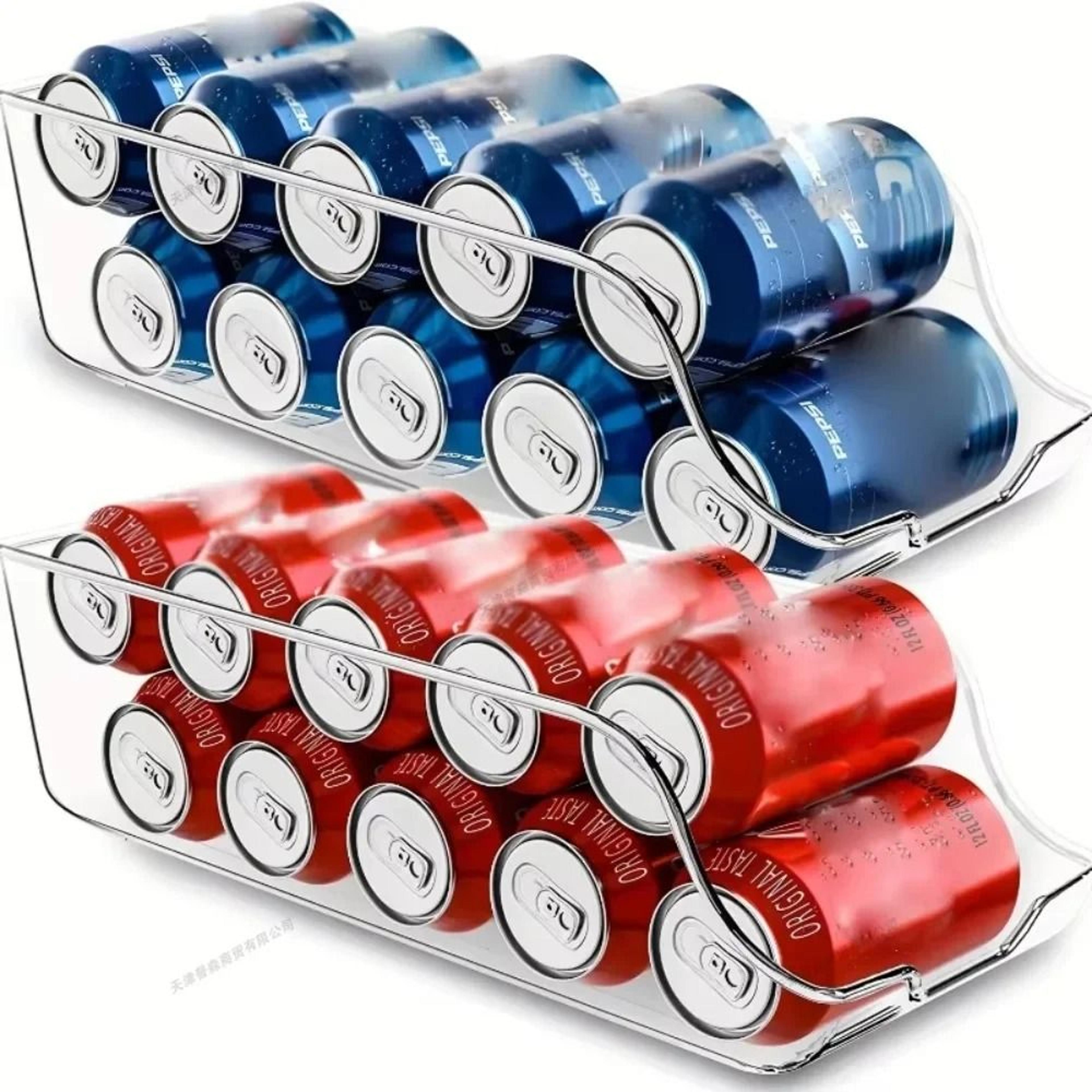 rolling soda can refrigerator storage dispenser and freezer organizer