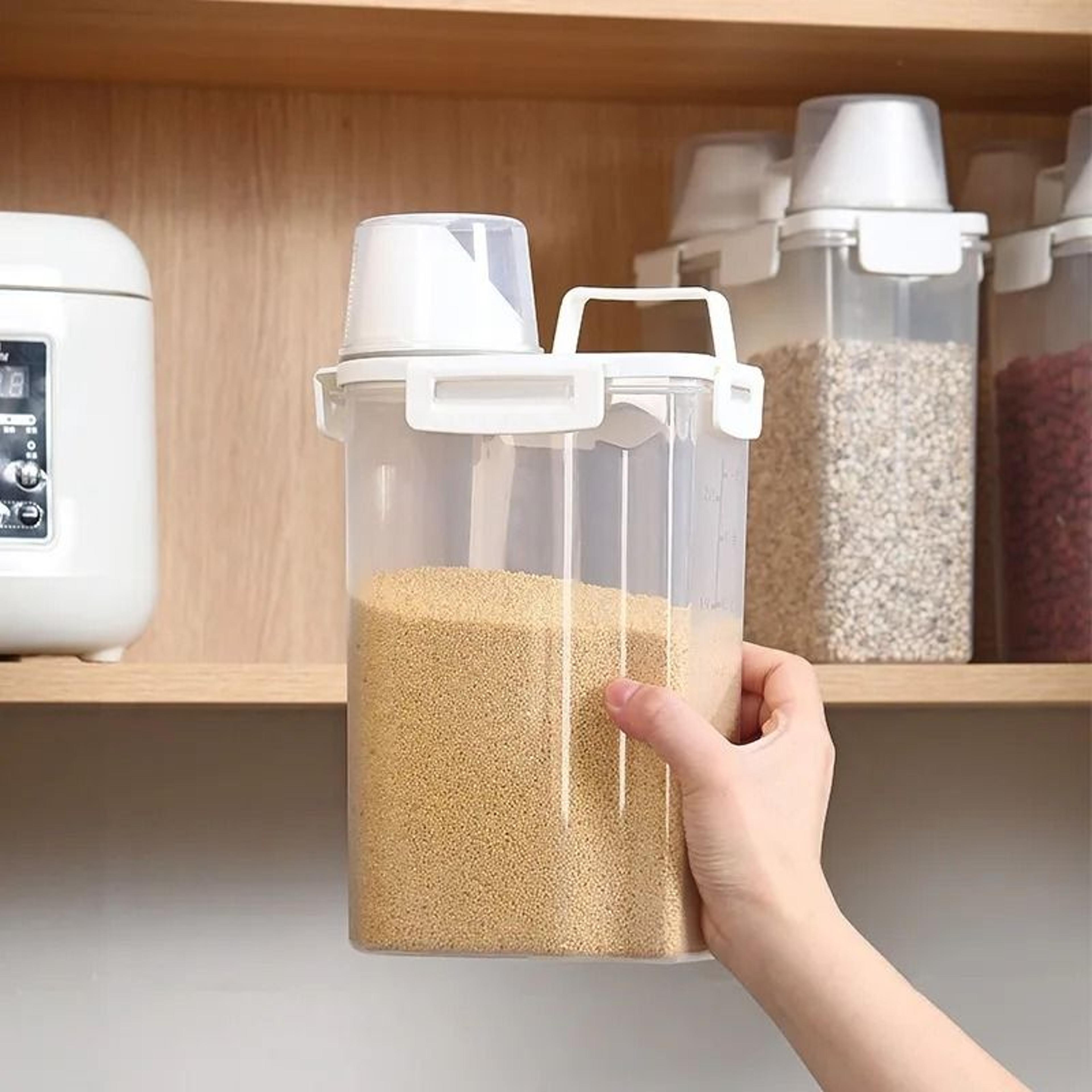 2.5l portable food storage box - sealed airtight container for grains, flour & rice