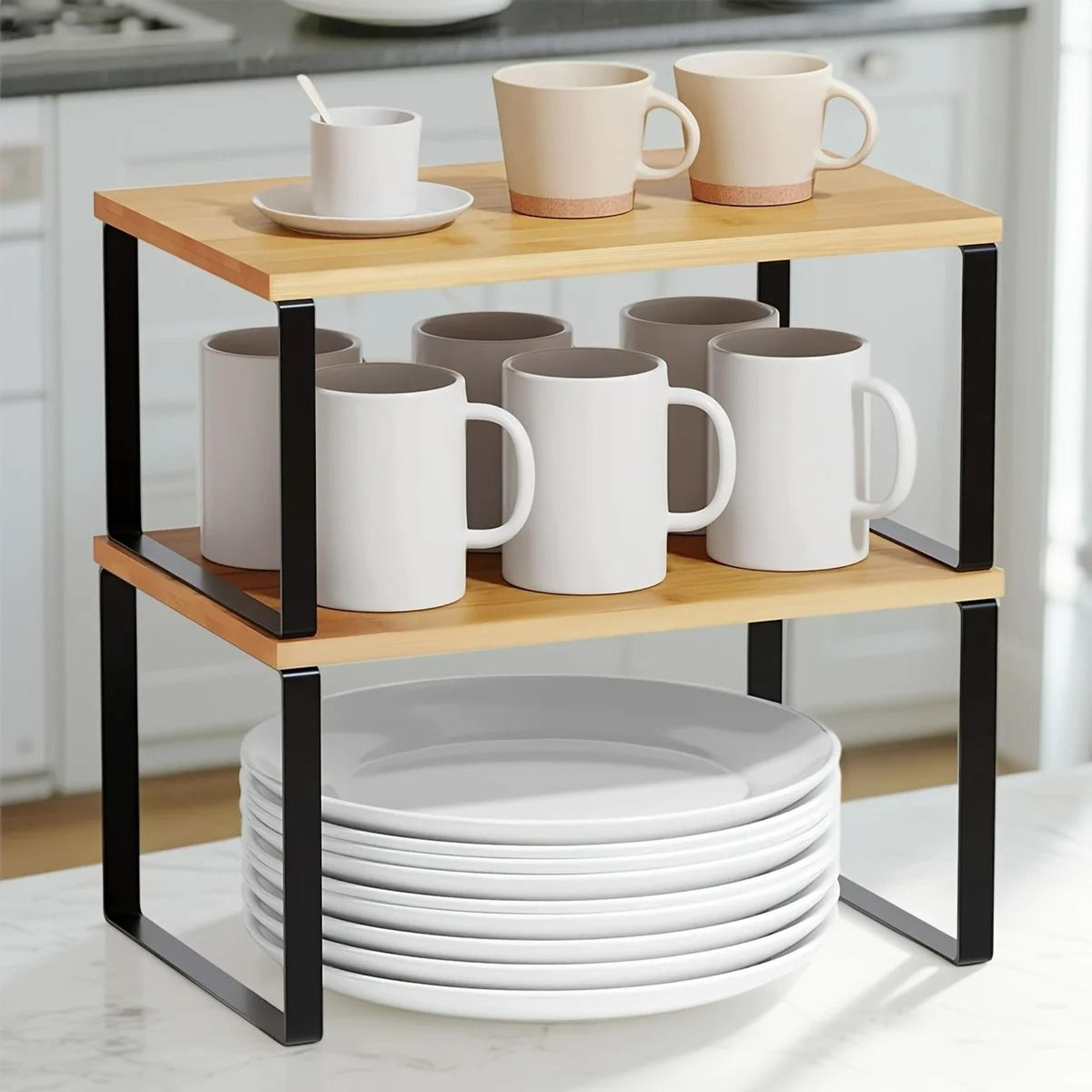 stackable cabinet & kitchen counter shelf set