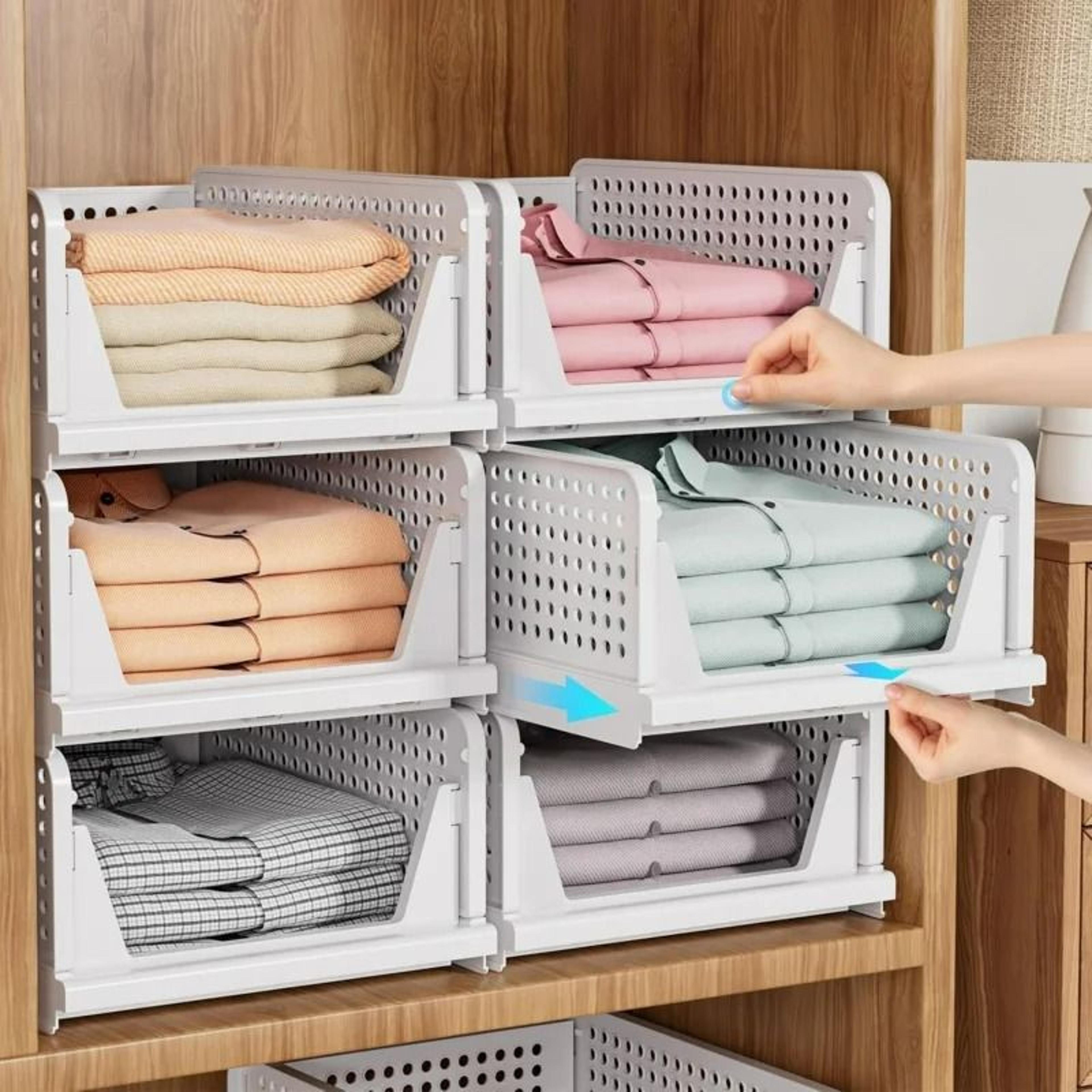 stackable wardrobe storage basket