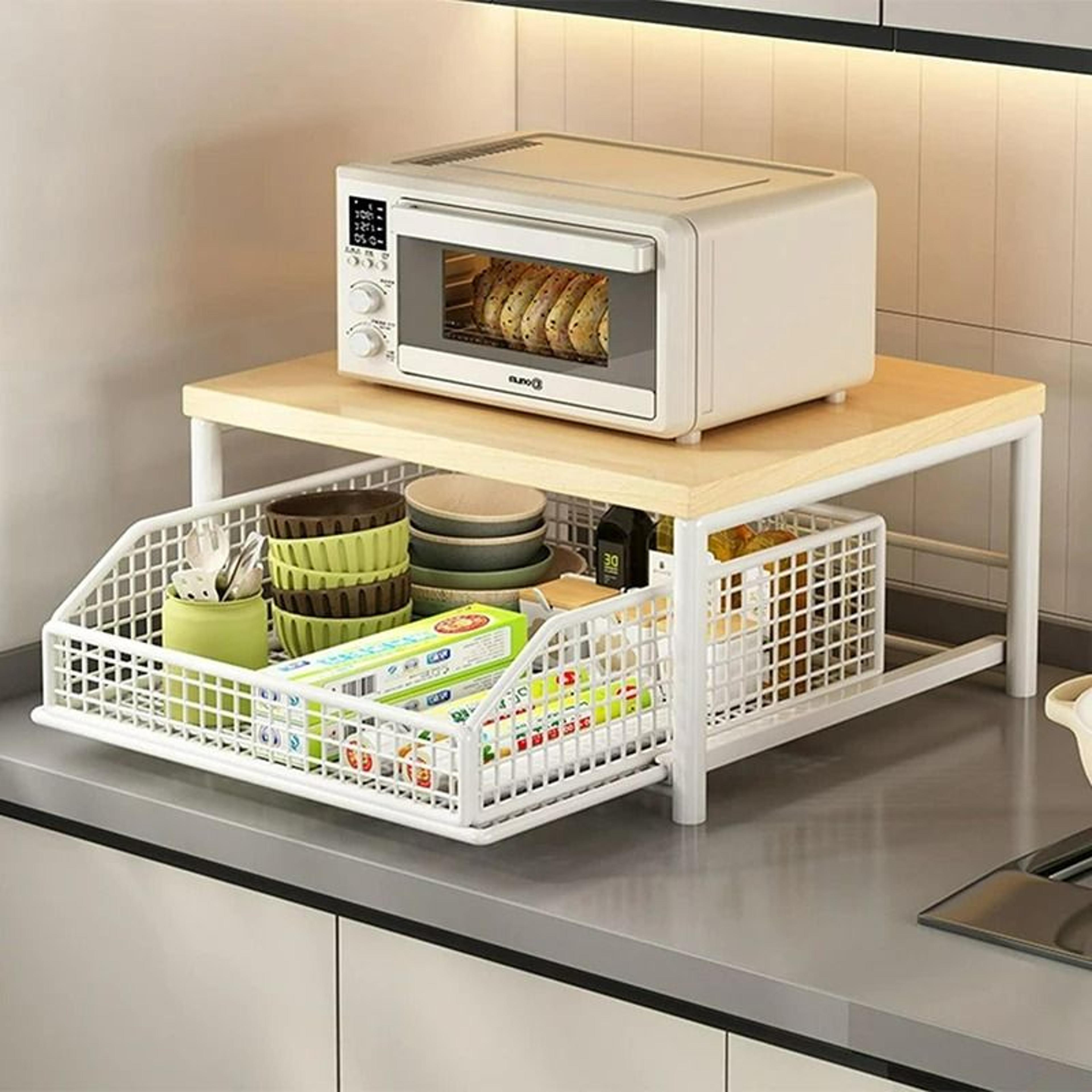 heavy-duty multi-use countertop organizer and kitchen storage shelf