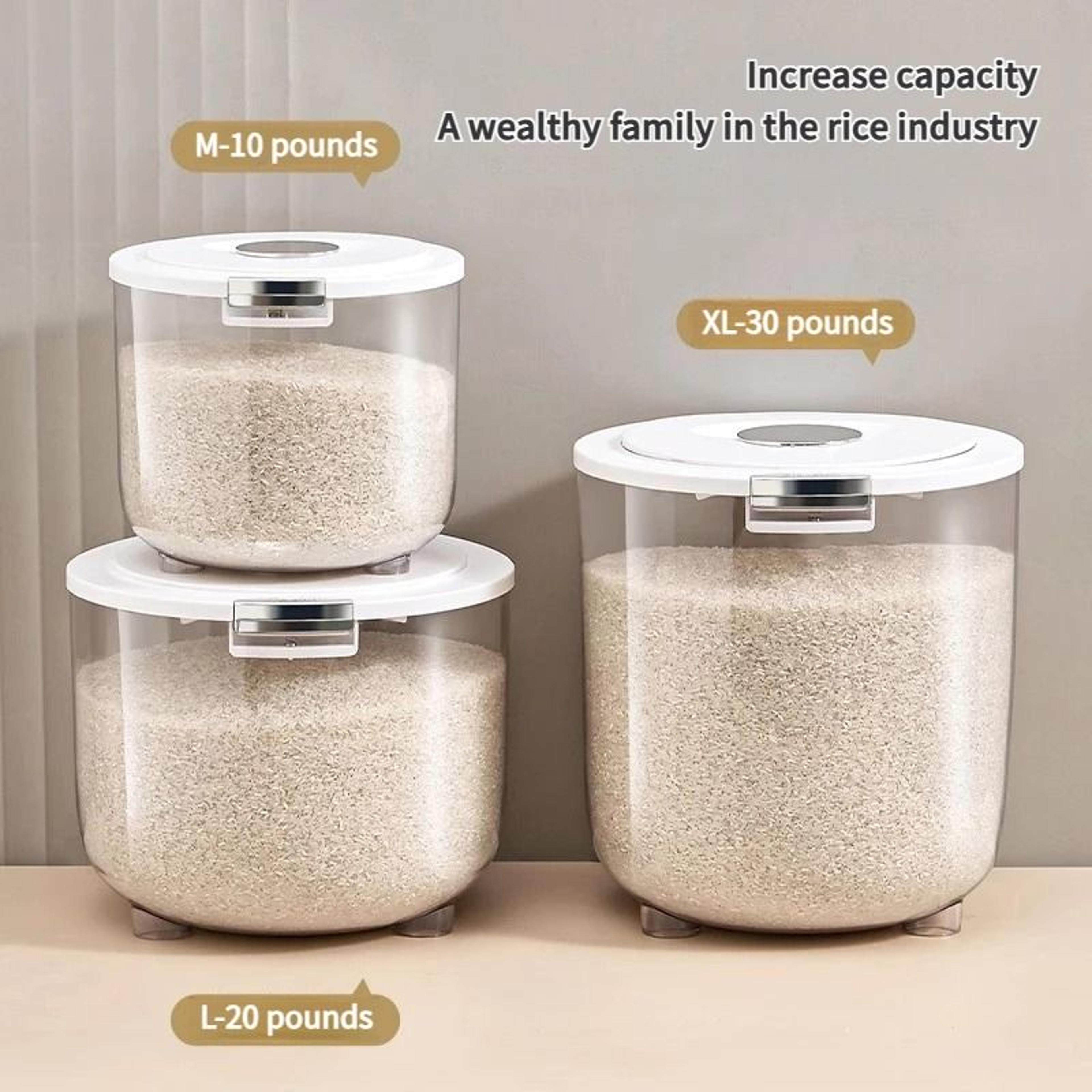 elite sealed push button rice dispenser and moisture proof food storage container