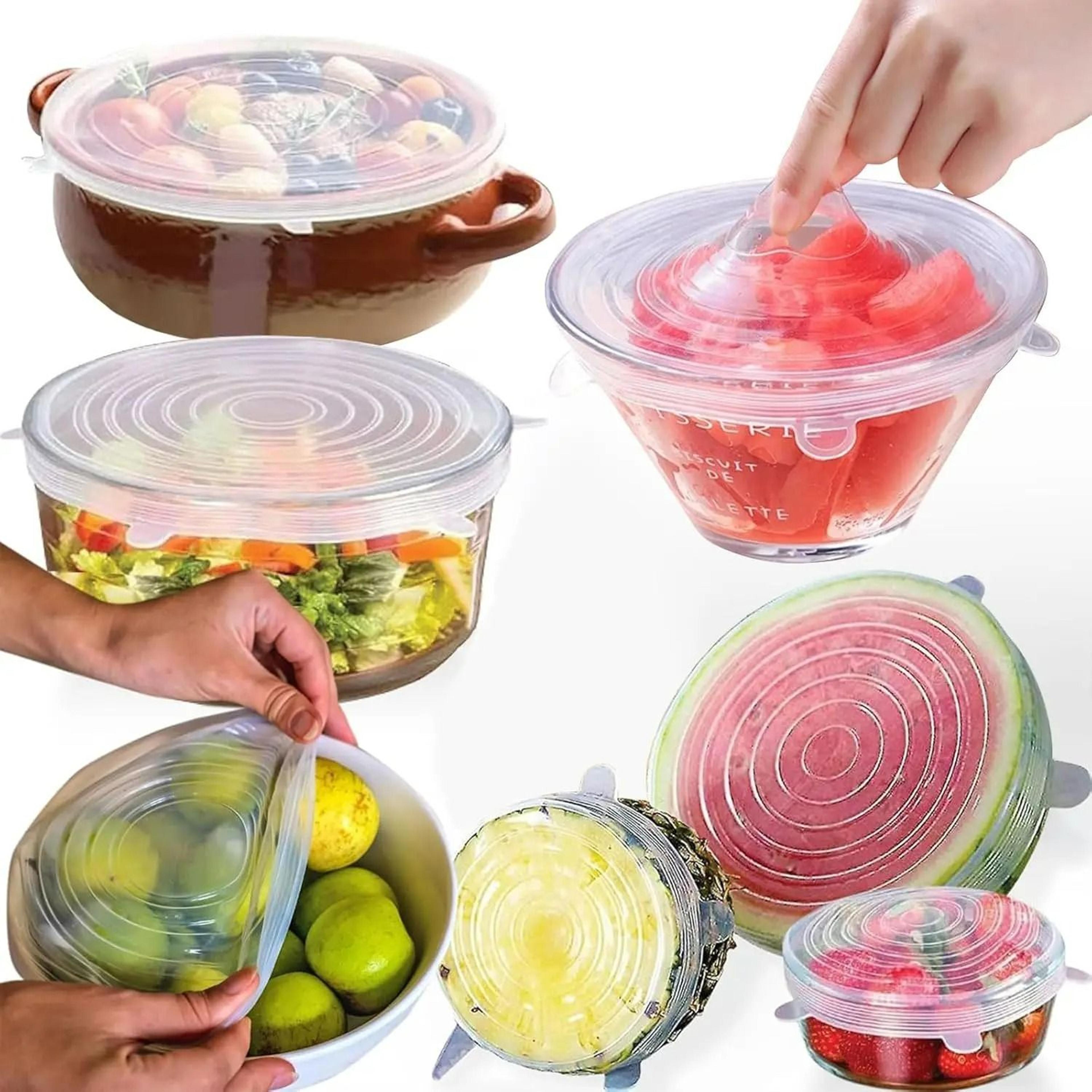 reusable silicone food seal wraps stretch covers for bowls and containers