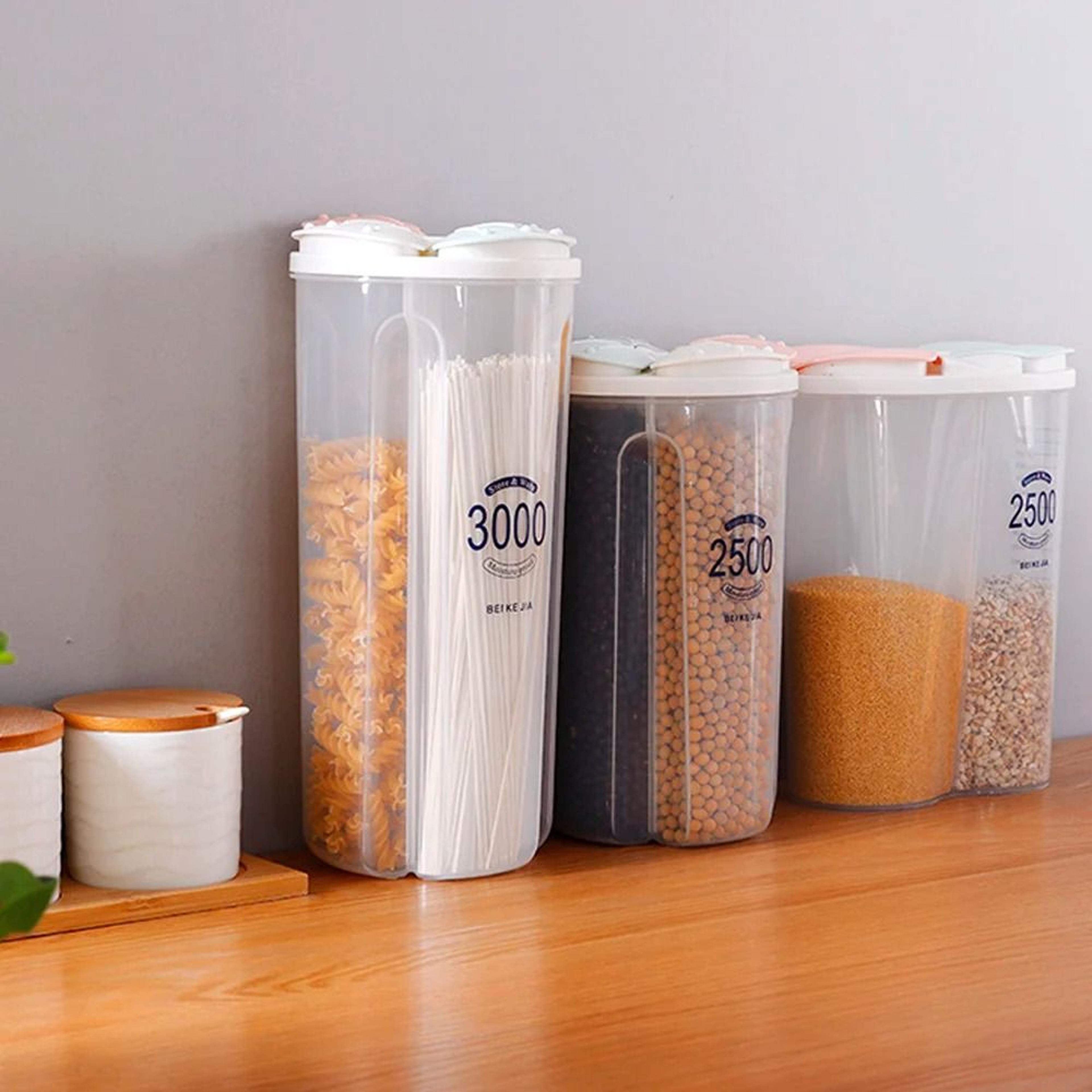 multi-compartment sealed rotating dry food storage container and grain dispenser