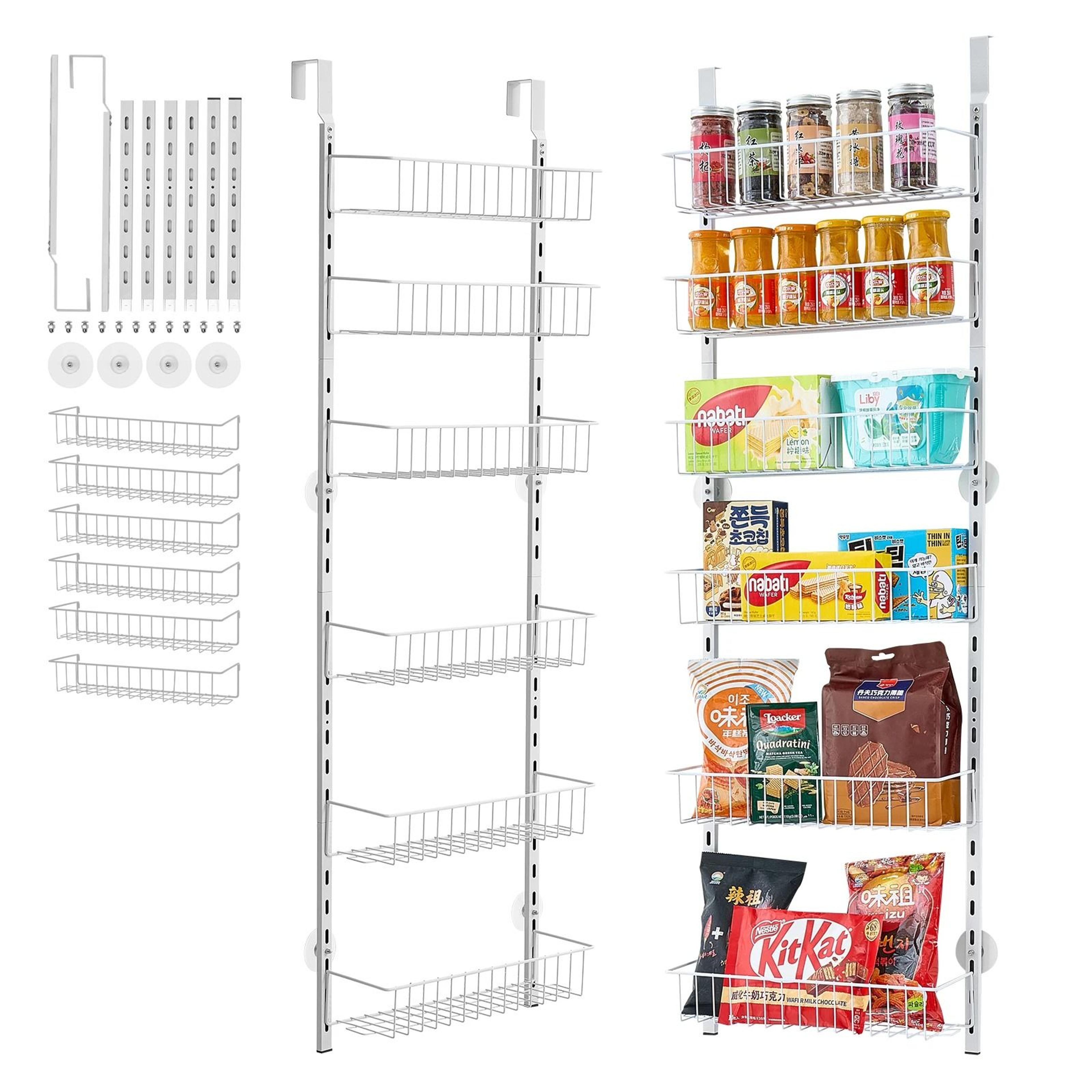 adjustable over the door pantry organizer and heavy duty steel hanging spice rack