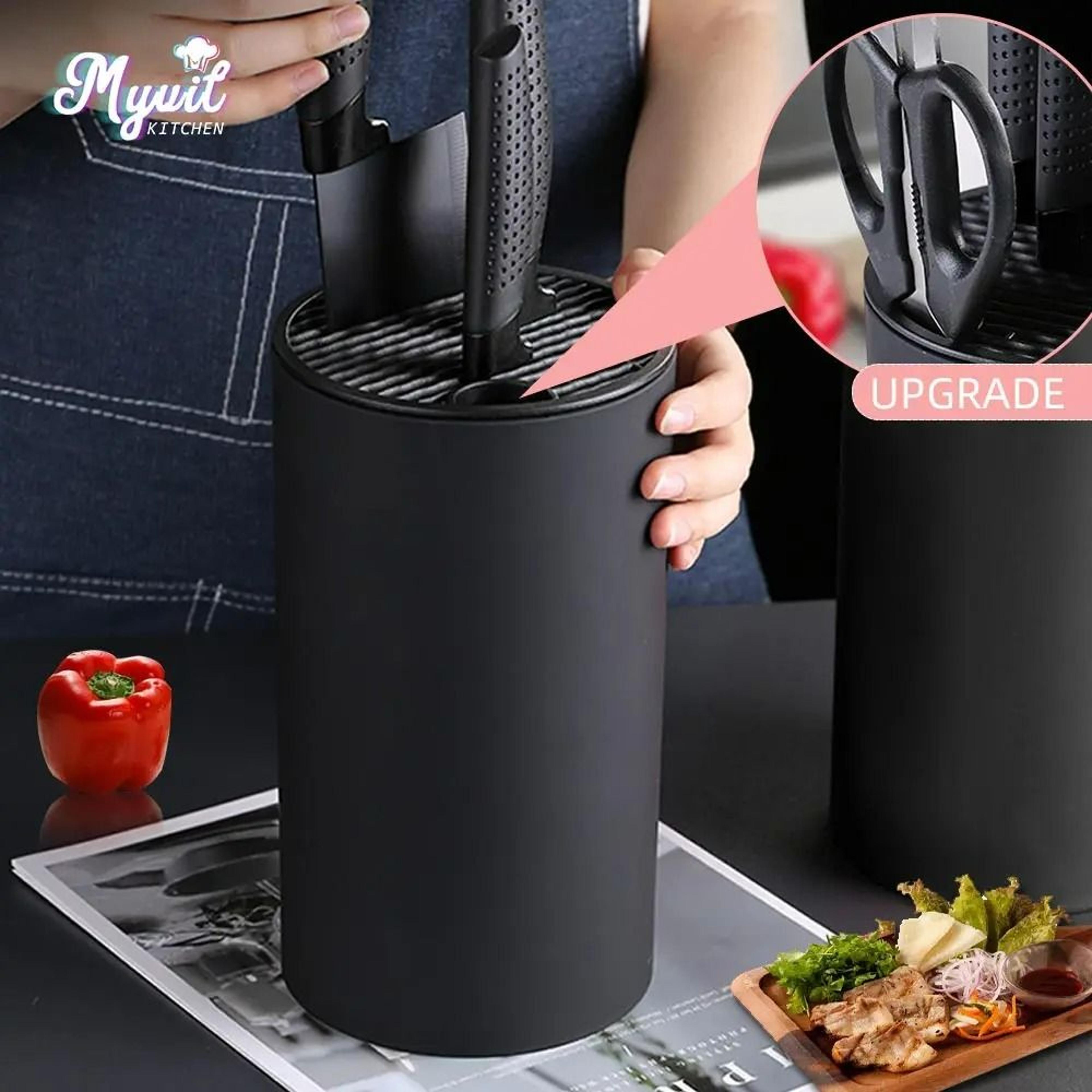 universal drainable kitchen knife holder and chef knife stand bucket