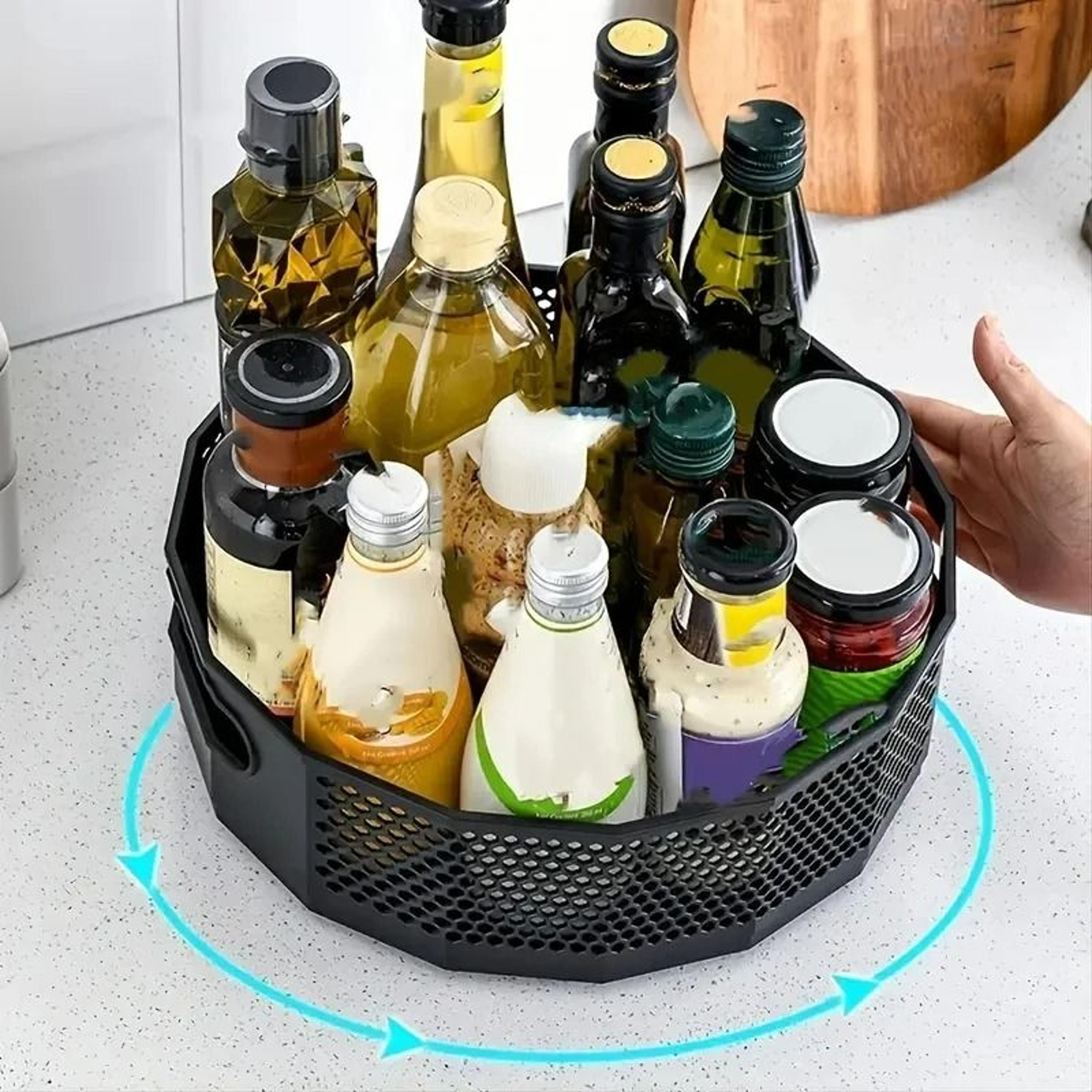 360° rotating lazy susan countertop storage organizer and multifunctional kitchen rack