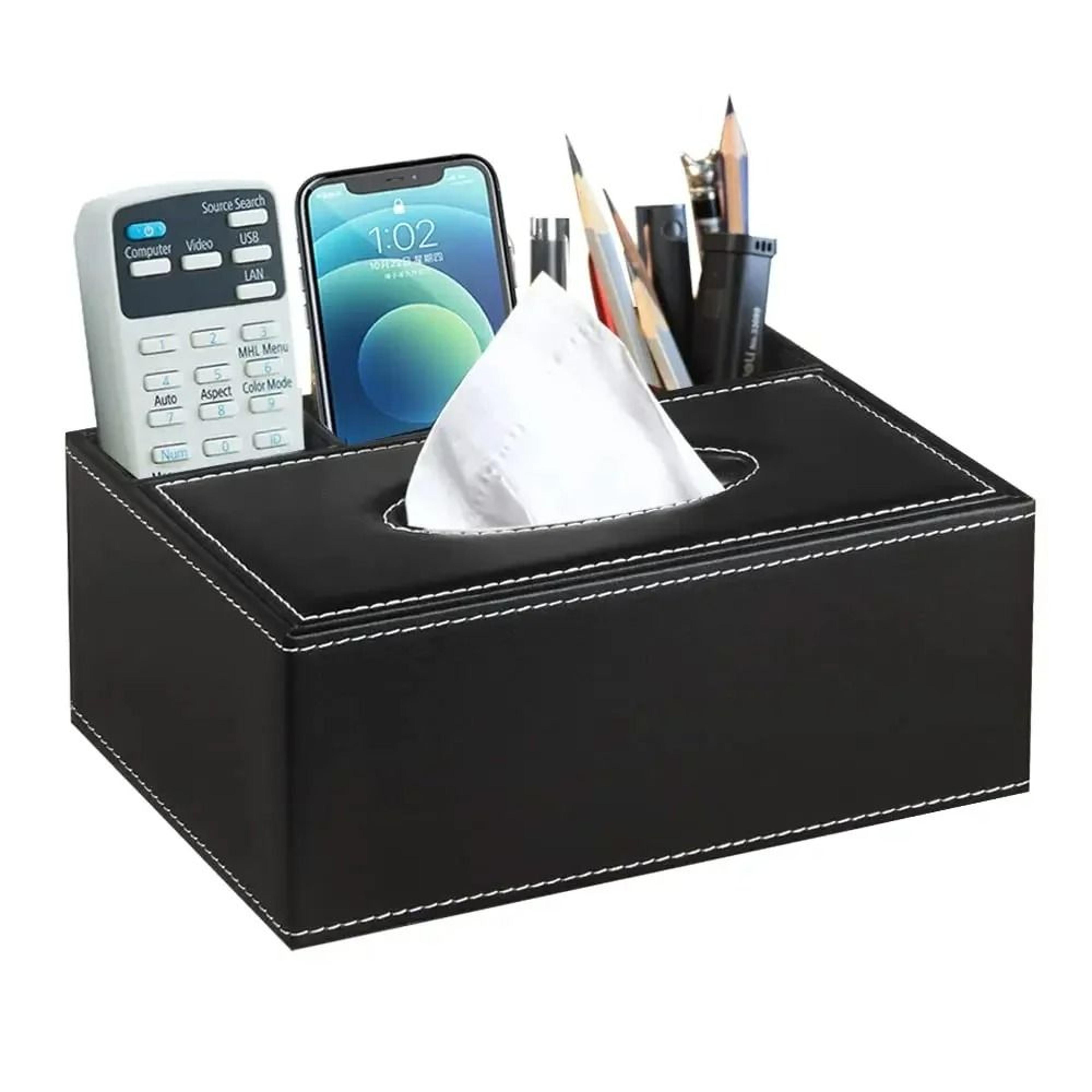 multifunctional tissue box with built-in stationery and remote control organizer