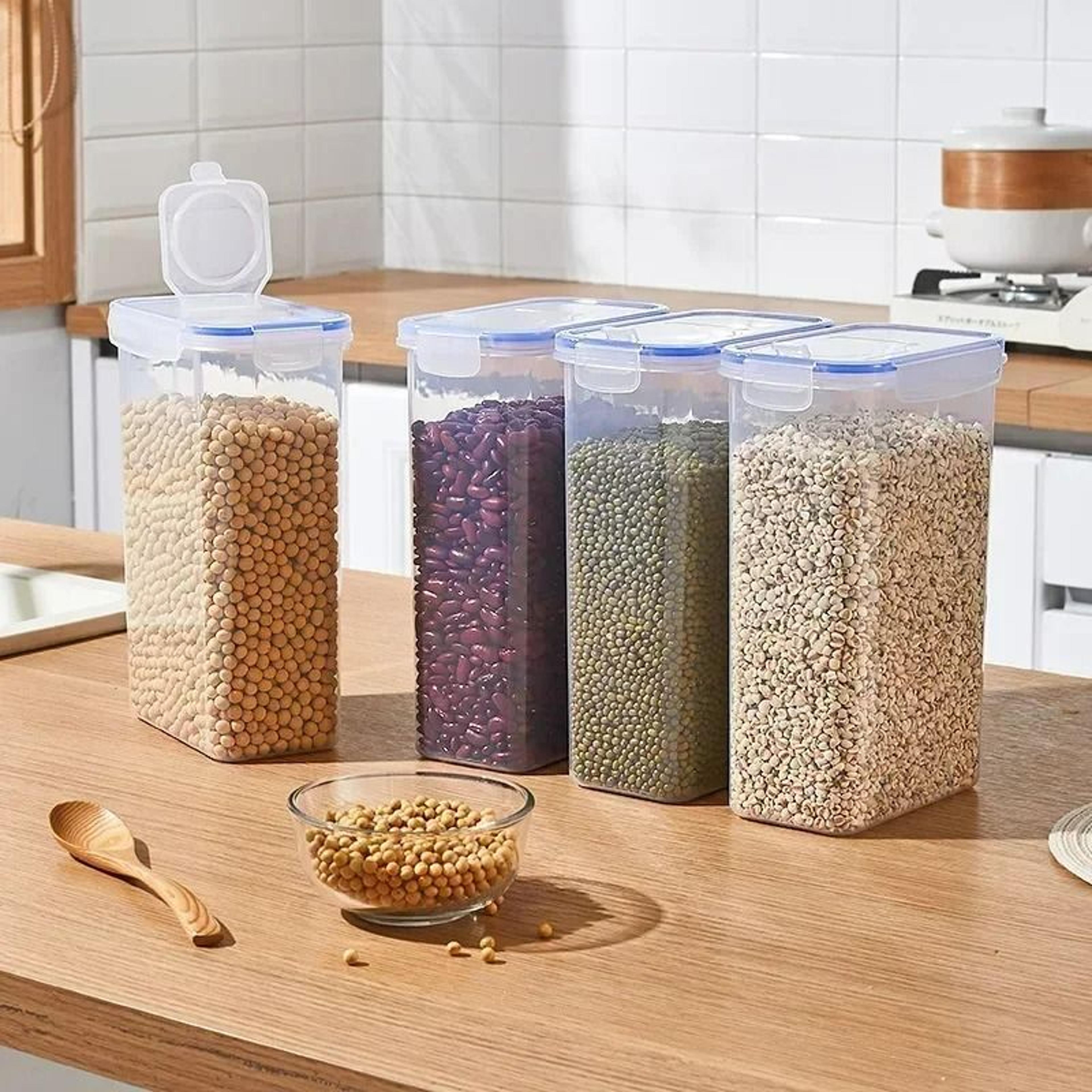 airtight stackable food storage container and kitchen pantry organization vault