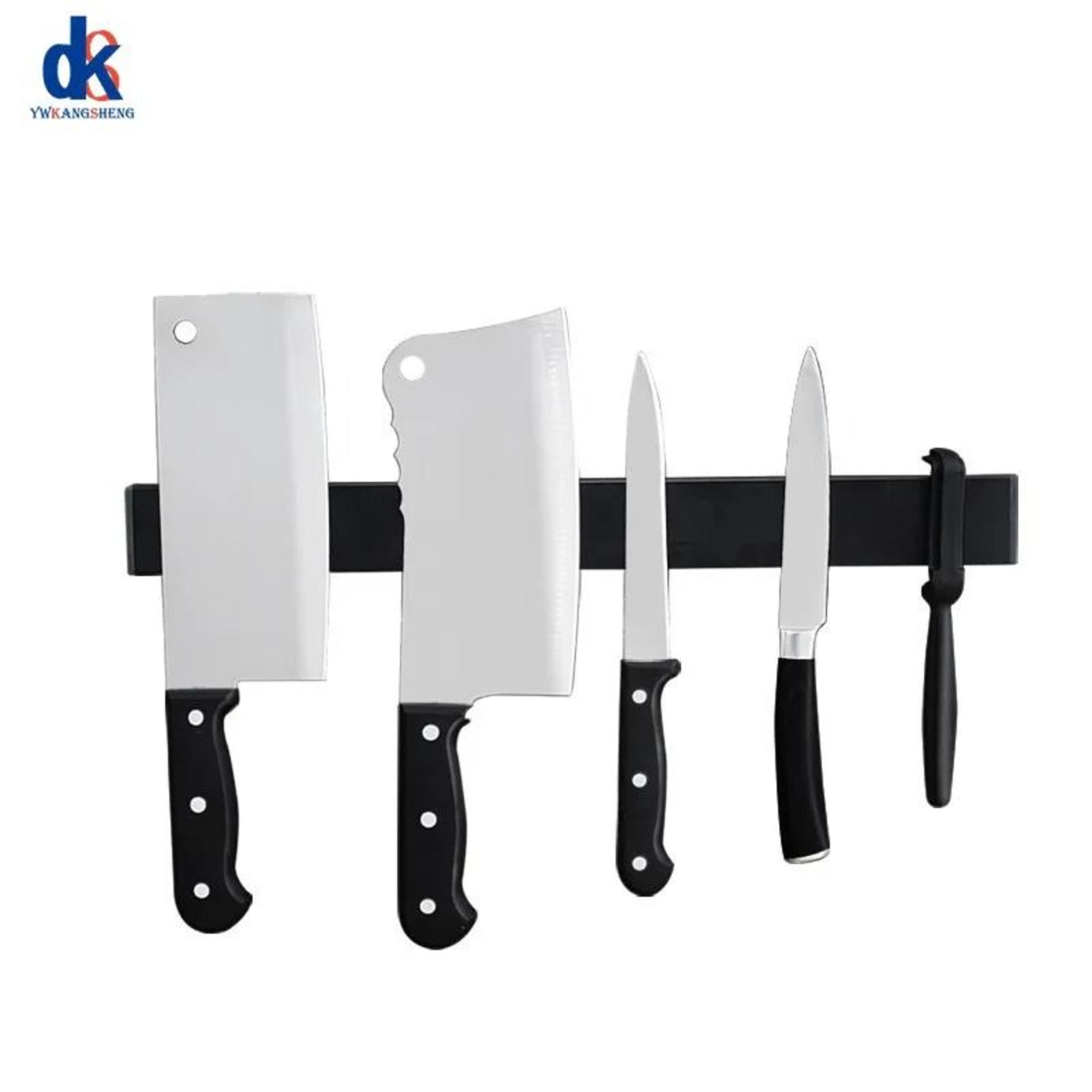 black stainless steel magnetic knife holder and non-piercing wall-mounted knife block storage bar