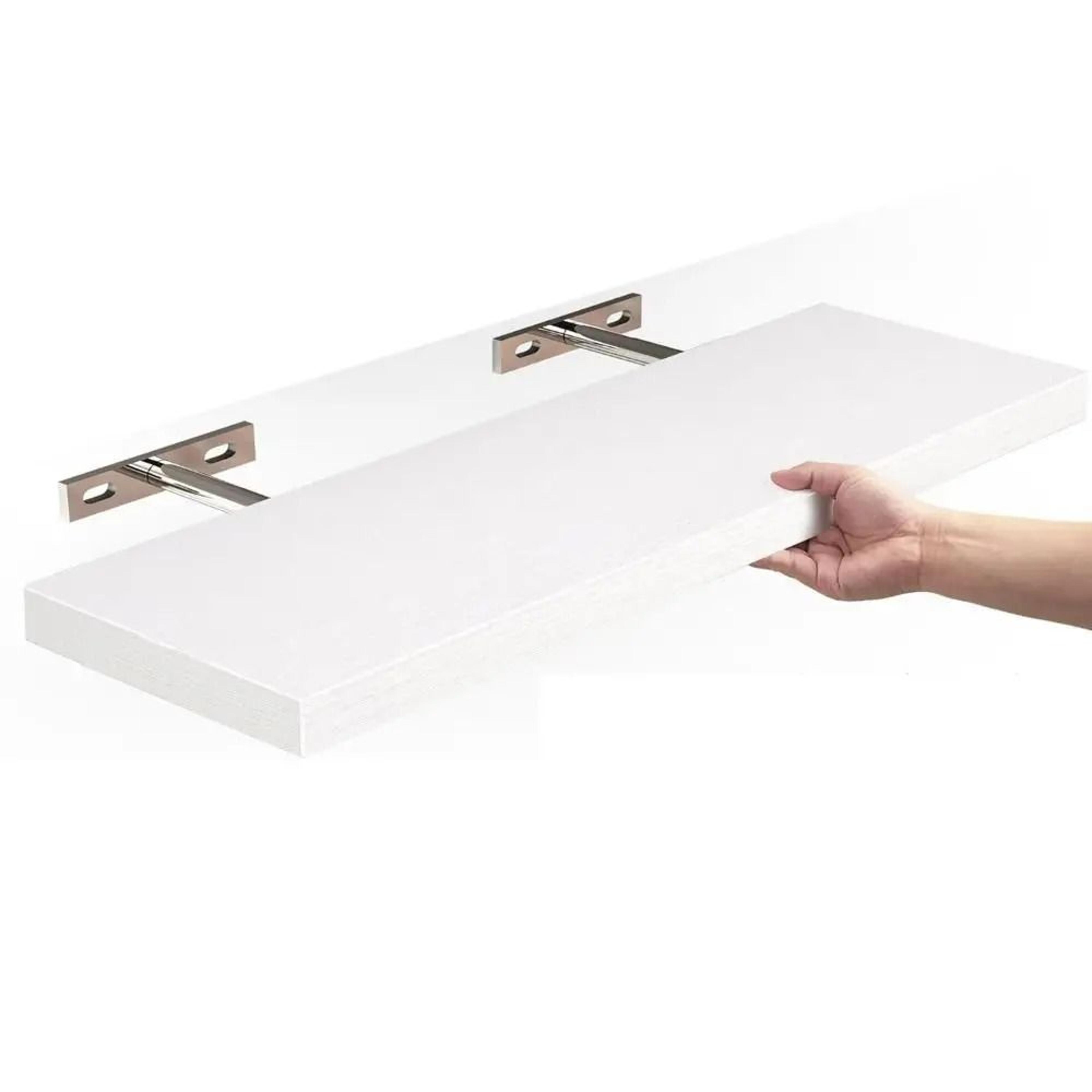wooden hanging storage rack and durable wall-mounted floating shelves with sturdy invisible brackets