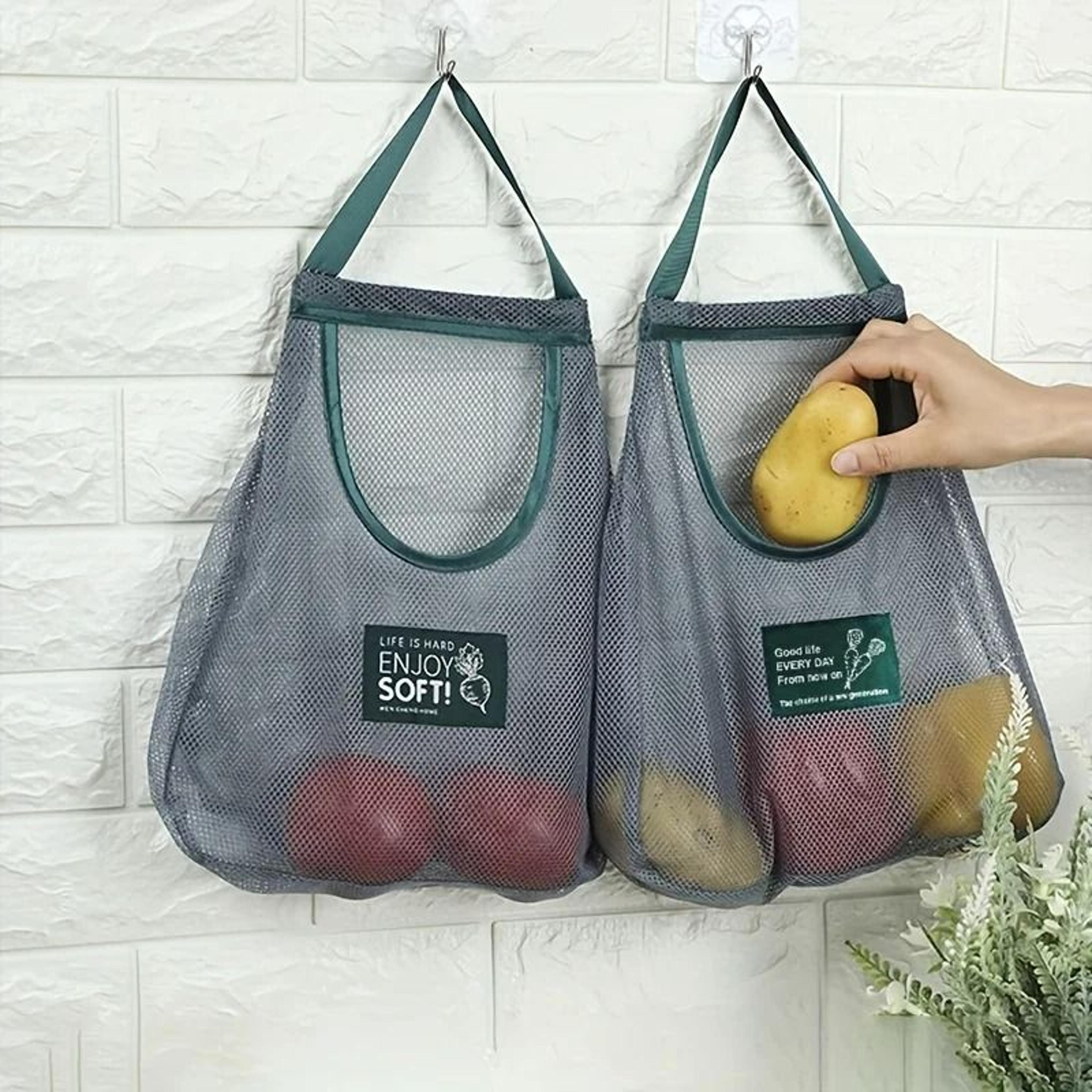 breathable hanging mesh produce storage bags