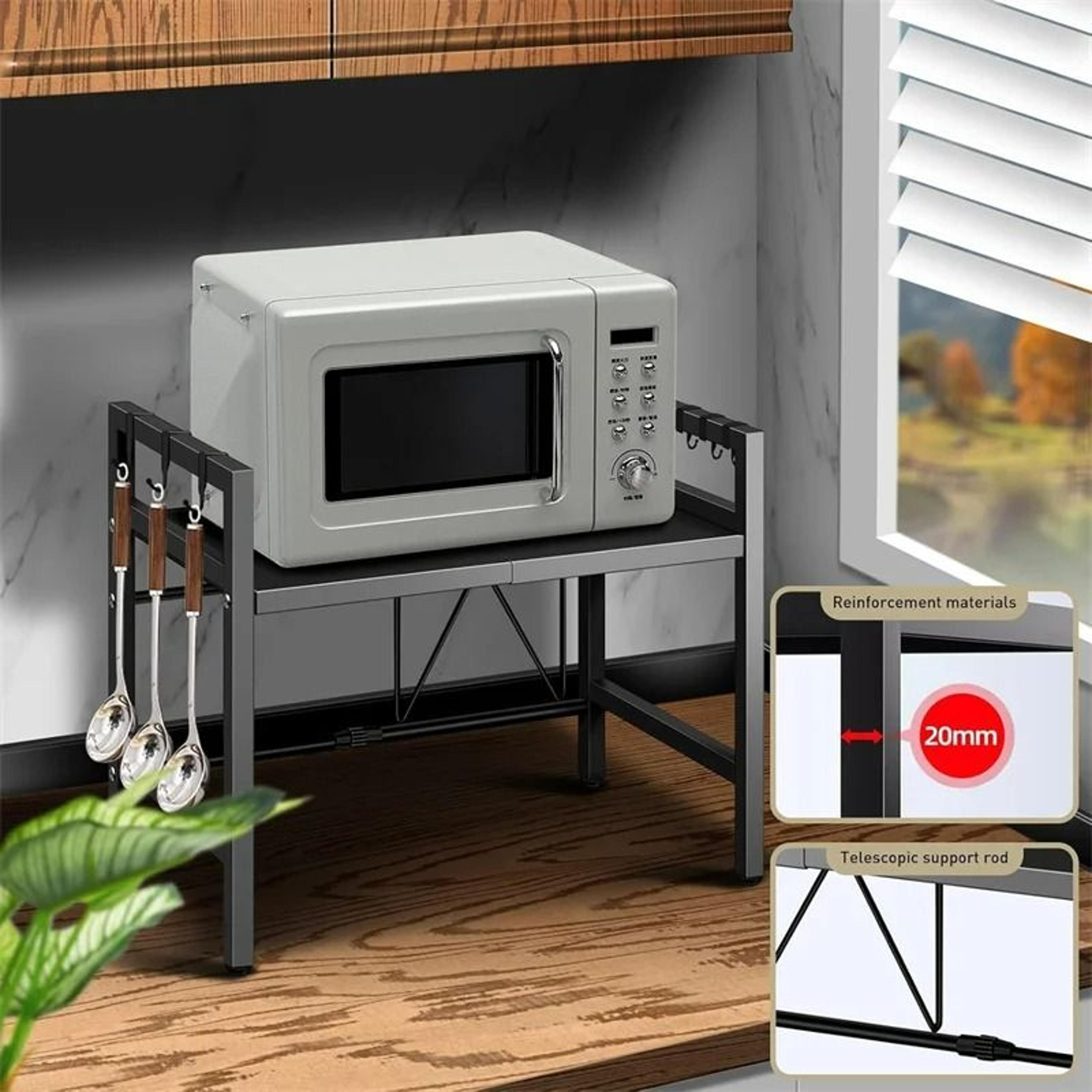 adjustable space-saving microwave rack