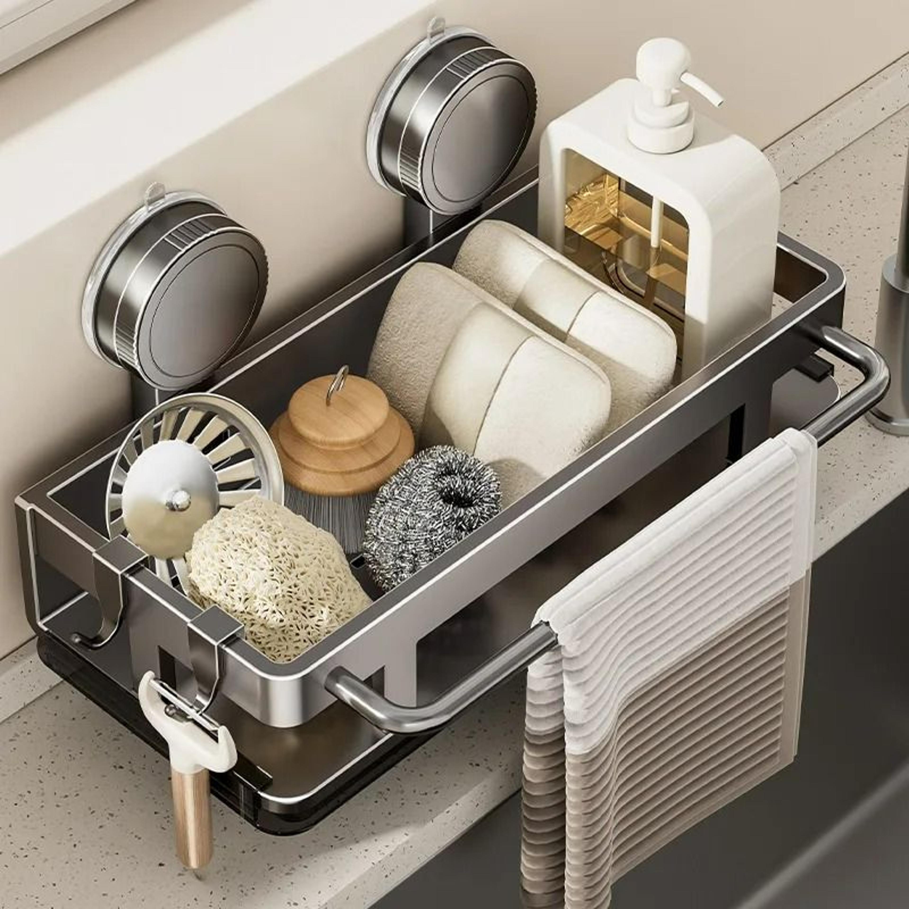 no-drill suction cup floating storage shelf