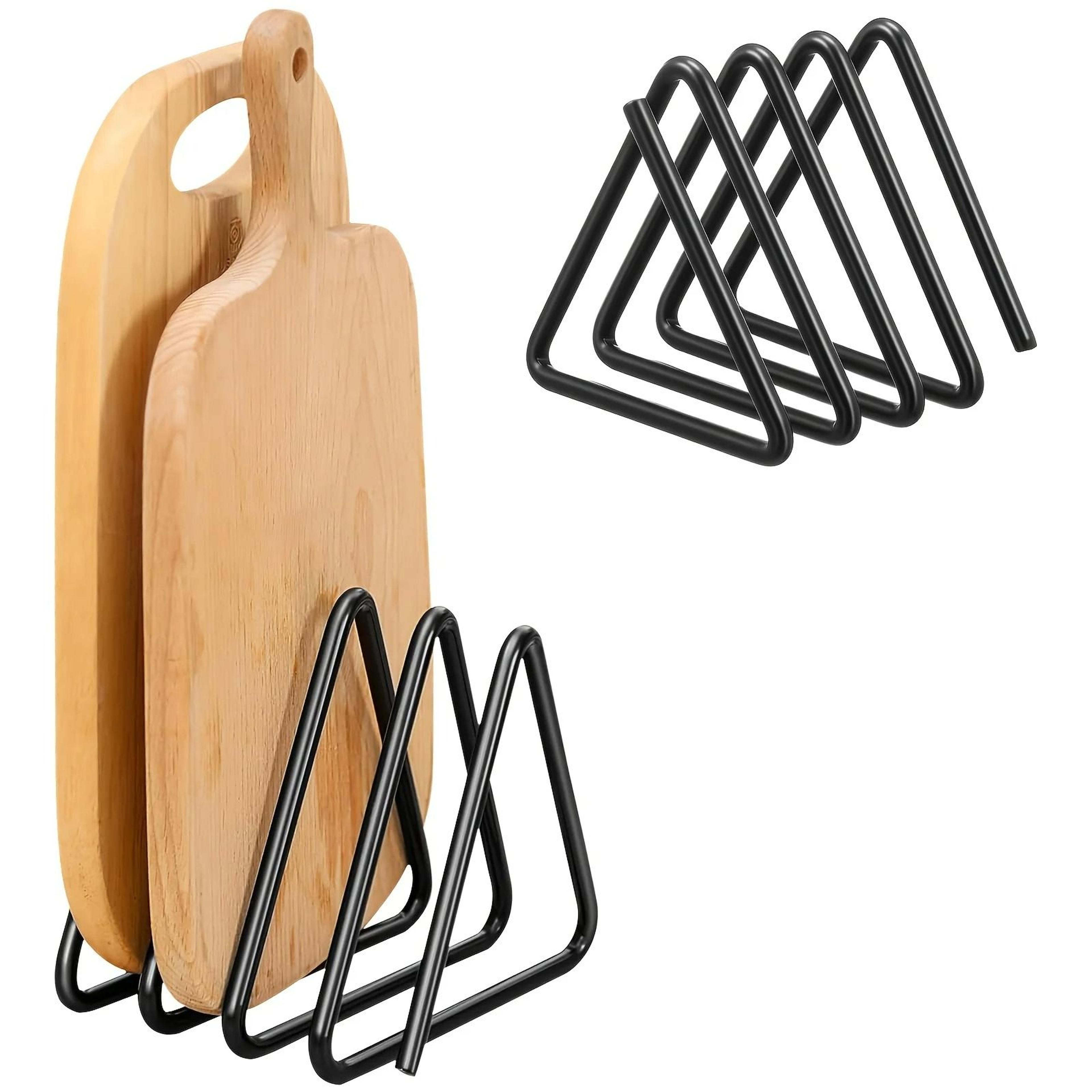 4-slot metal cutting board storage rack