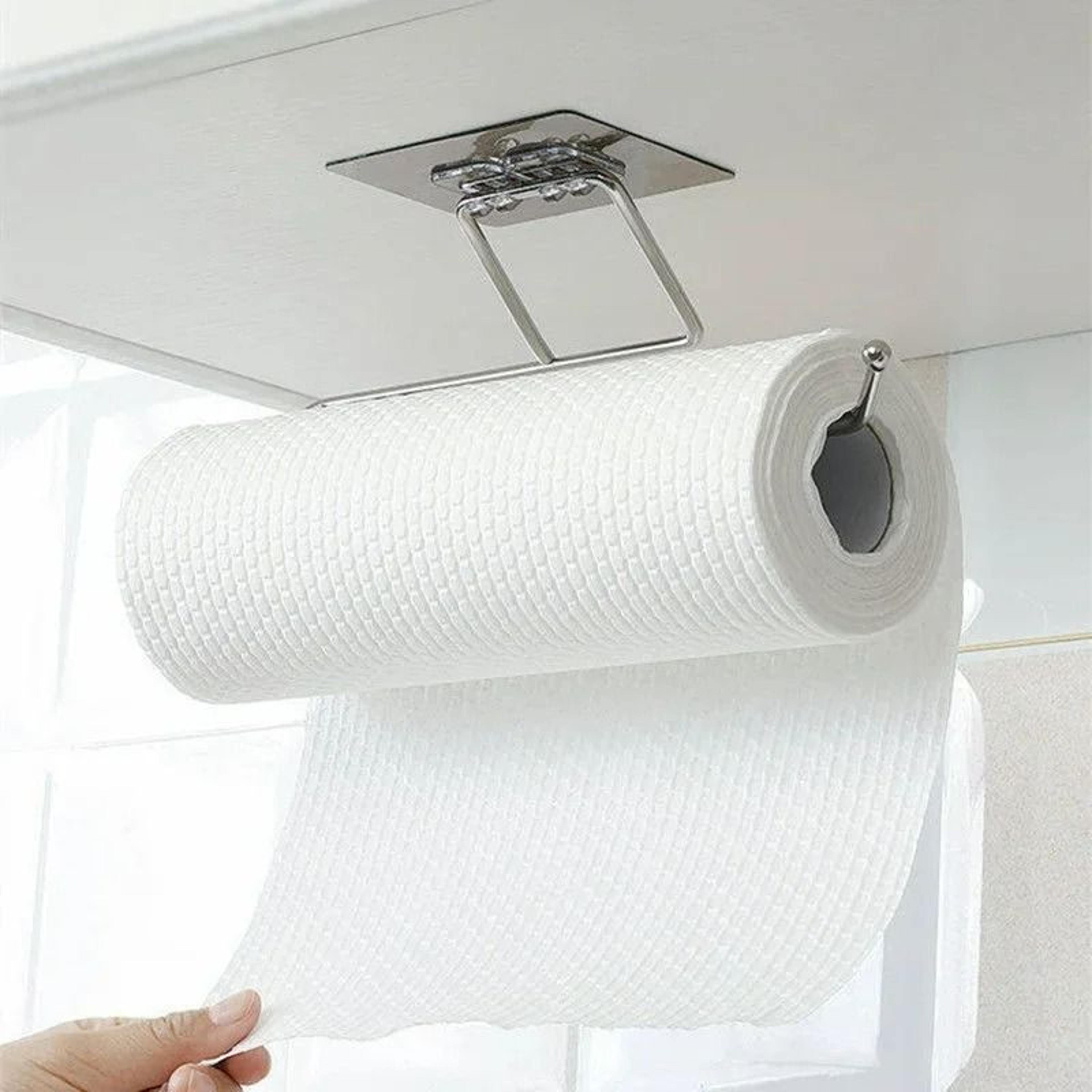 under-cabinet self-adhesive paper towel holder