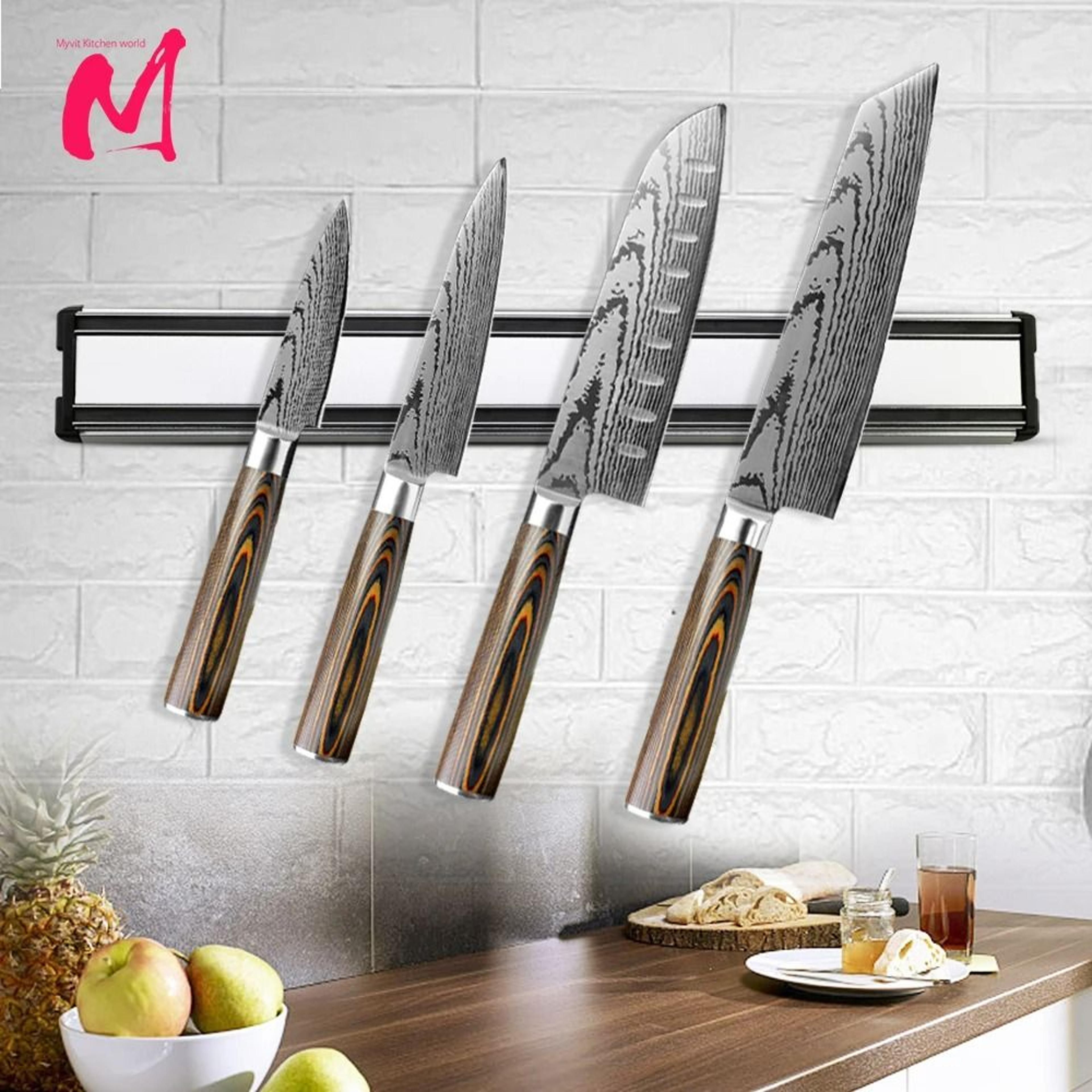 heavy-duty wall-mount magnetic knife holder strip