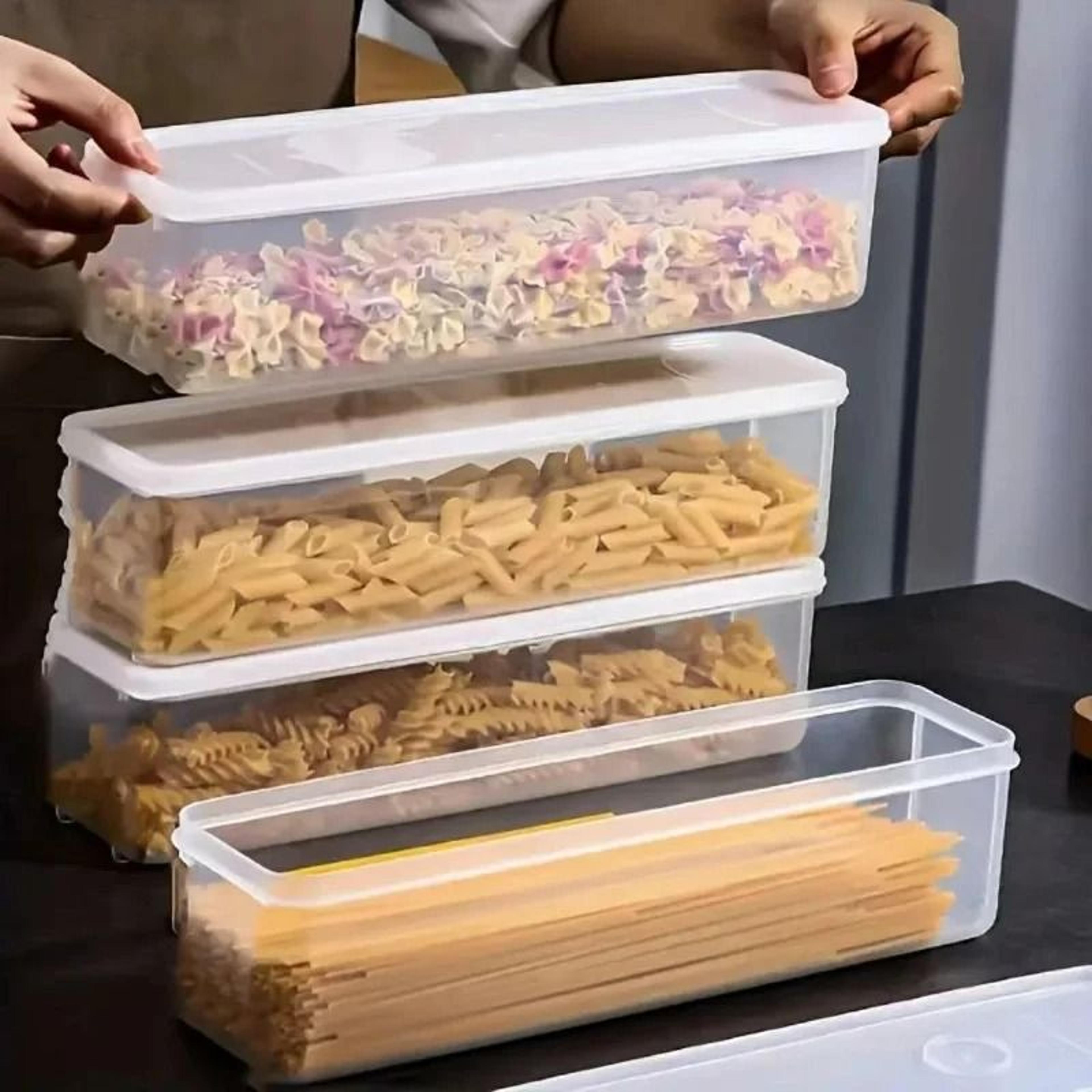 4-piece long refrigerator food storage container set