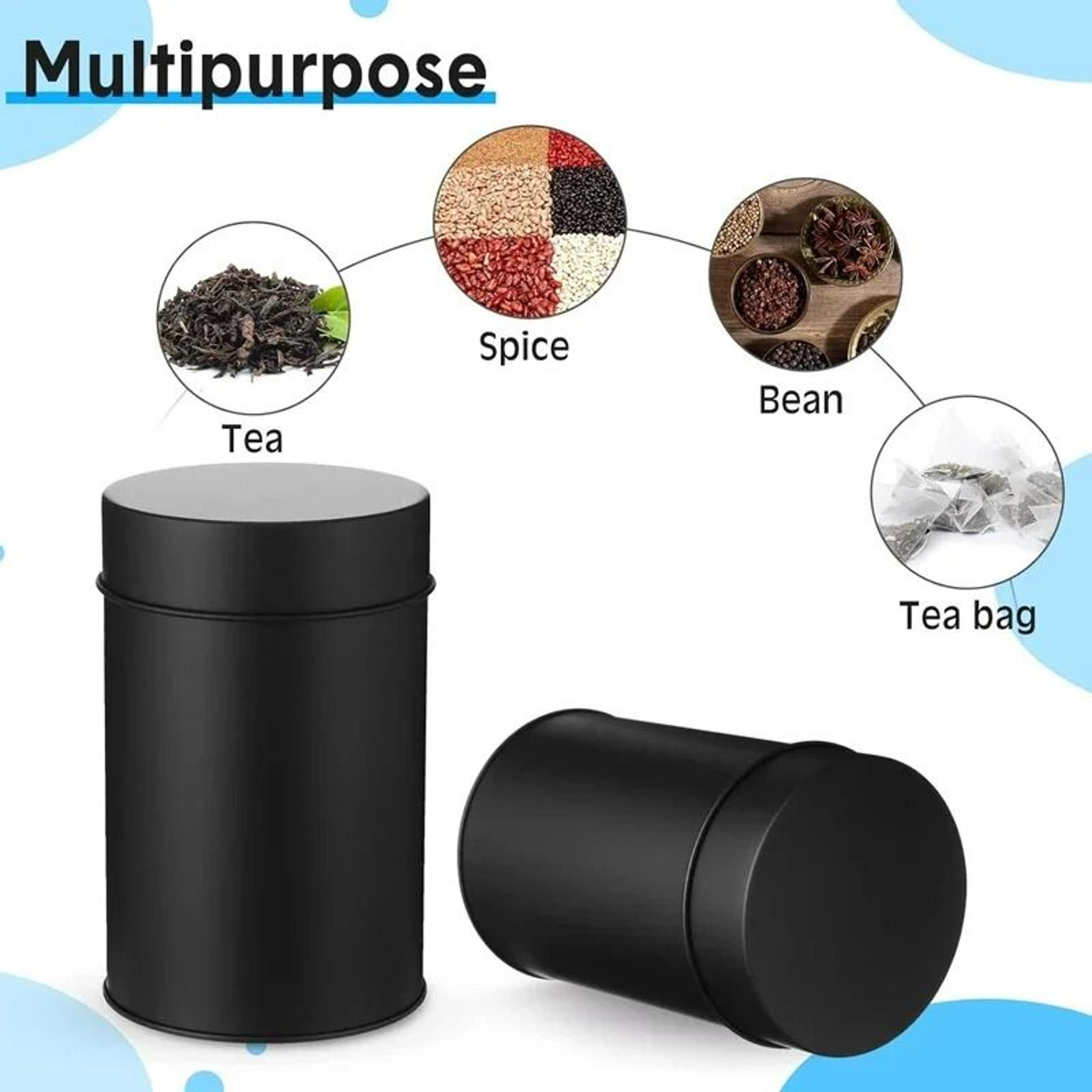 16 oz round double-seal tea tin canister