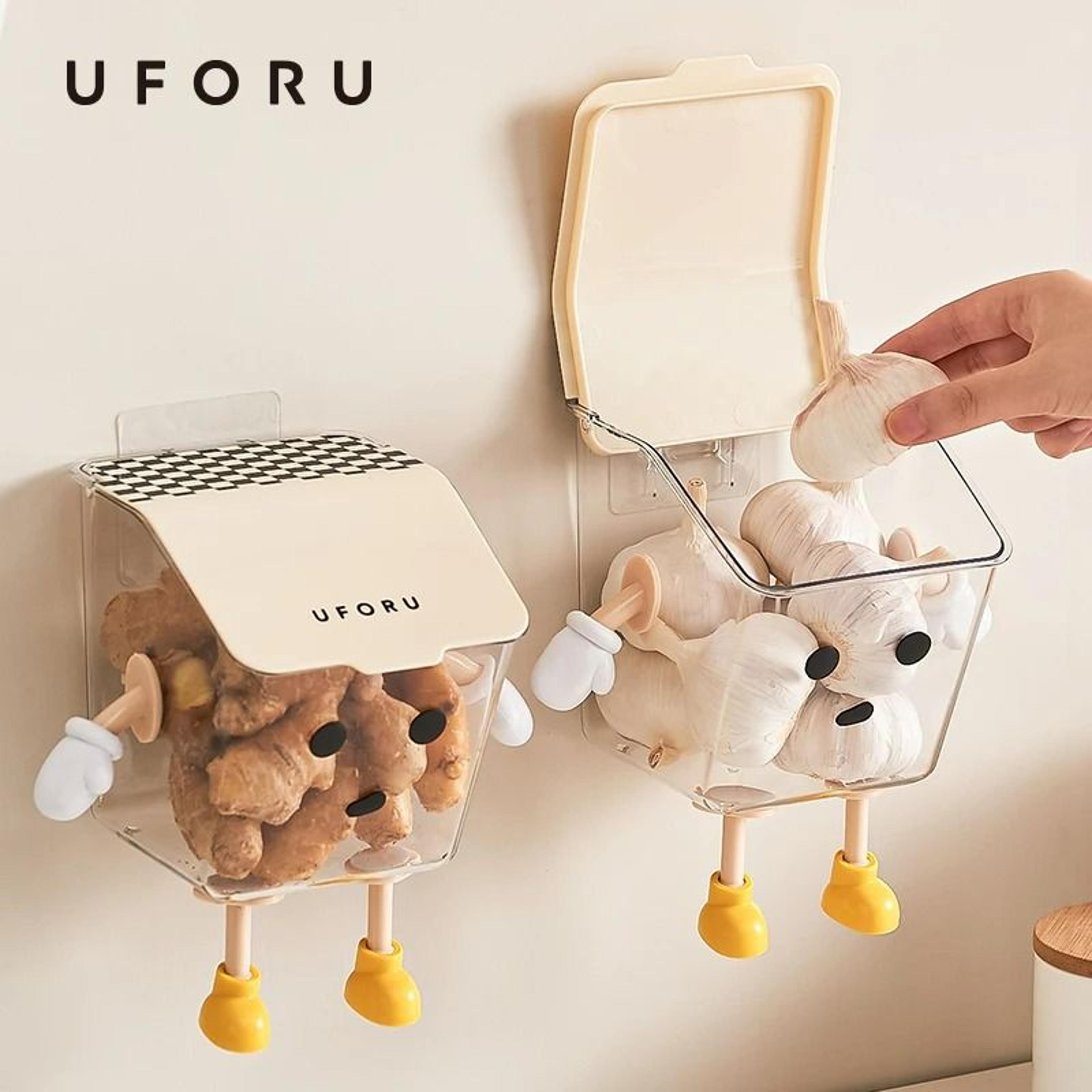 wall-mounted onion, ginger, & garlic storage basket set