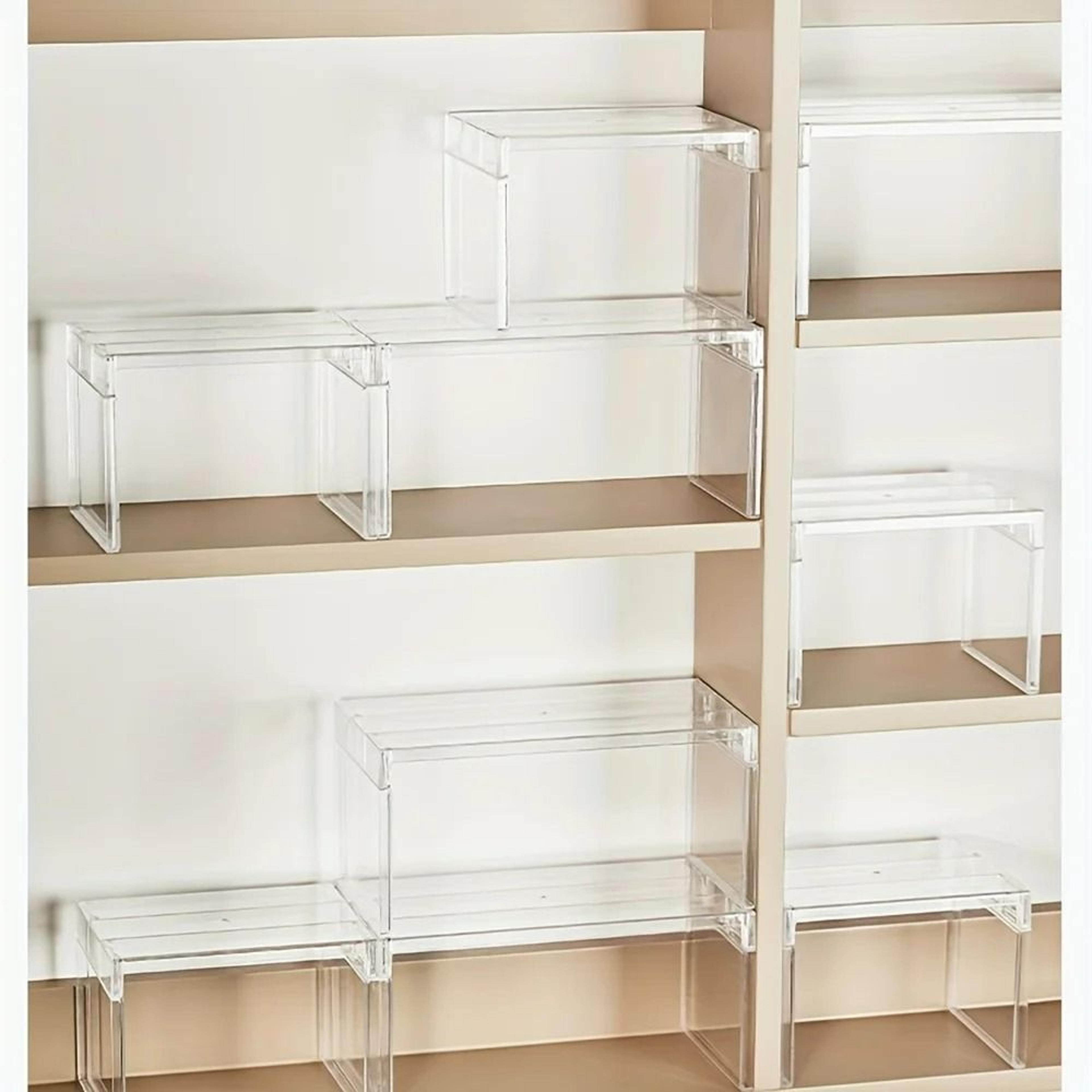 1-tier acrylic stackable storage shelf & countertop riser