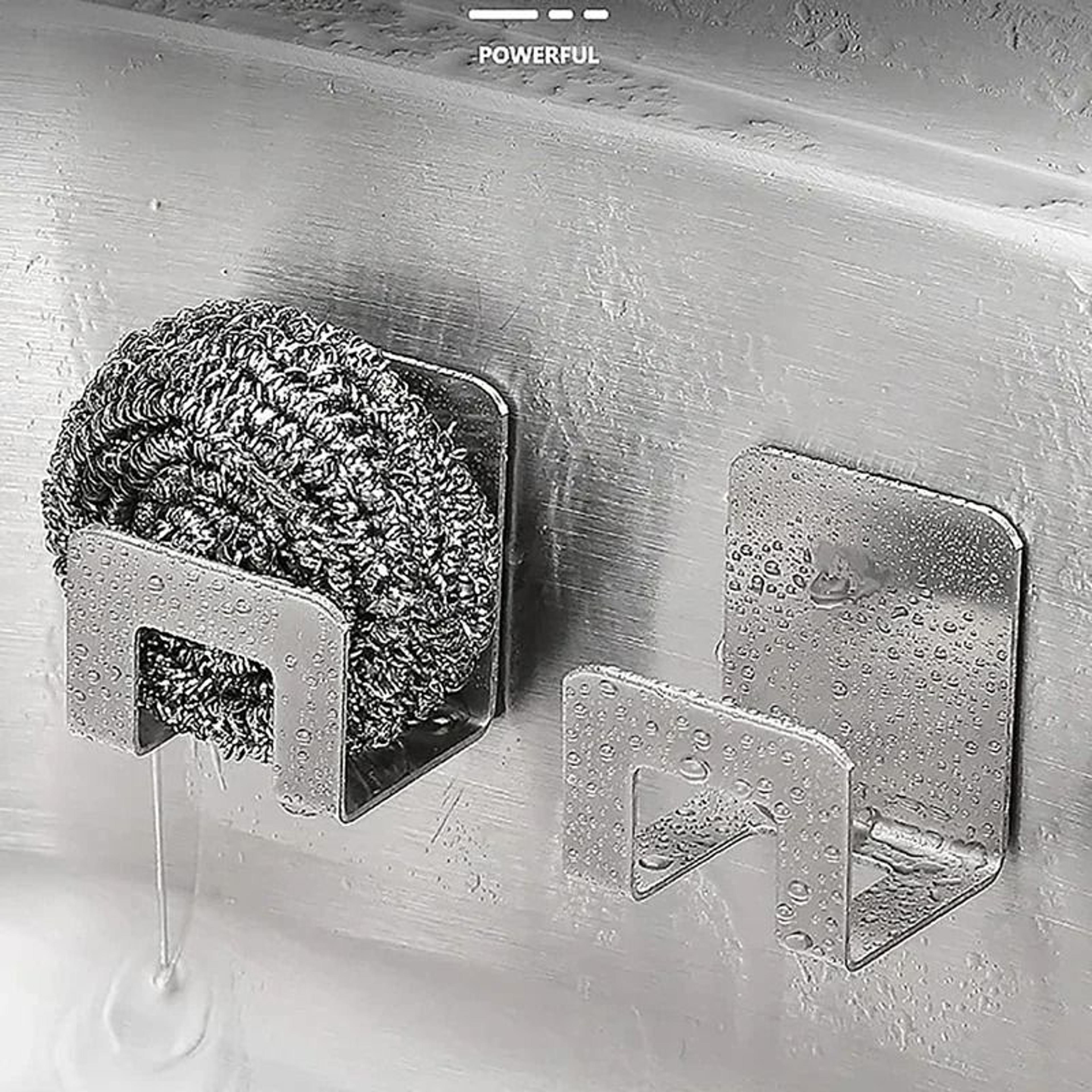 self-adhesive stainless steel sink sponge holder
