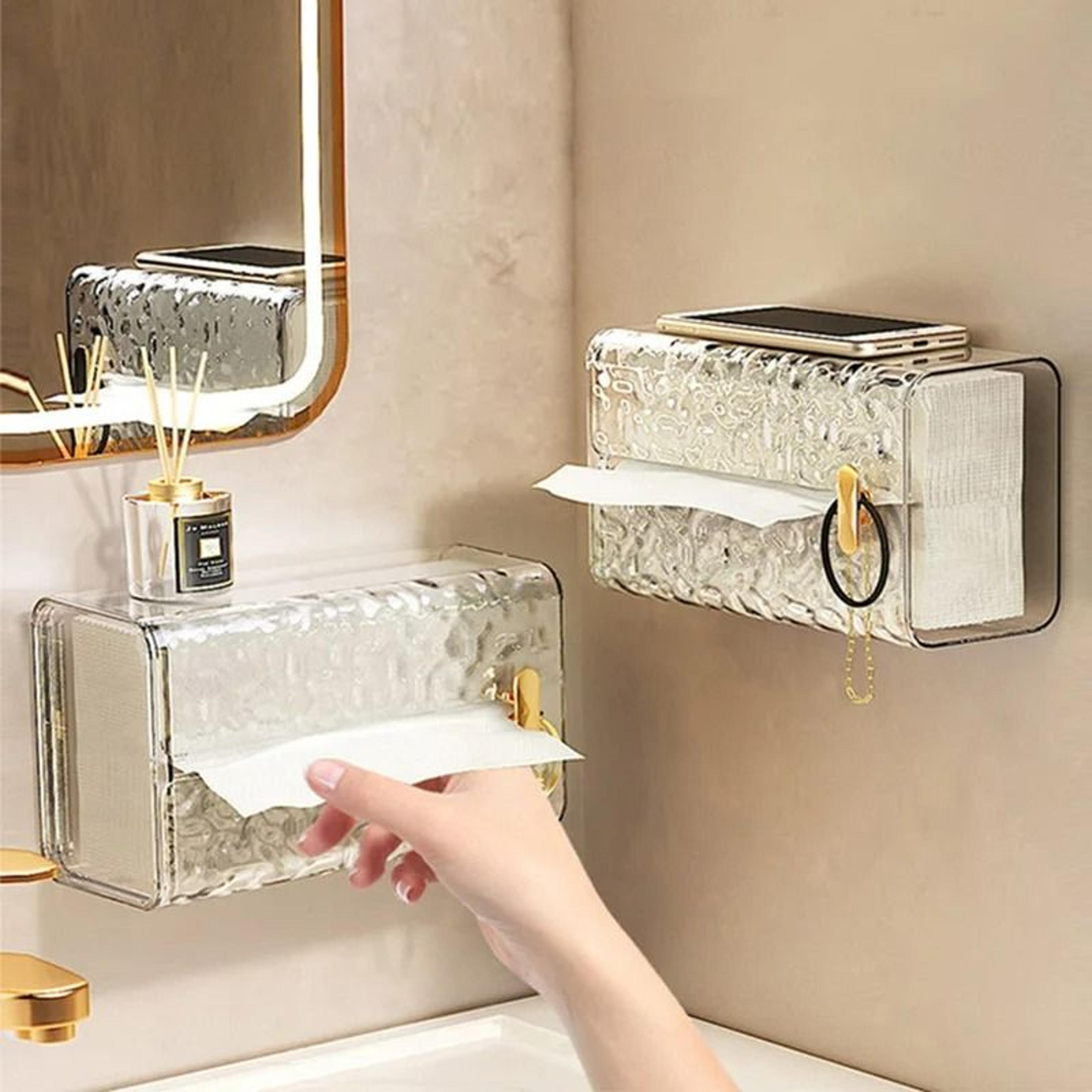 transparent wall mounted tissue storage box