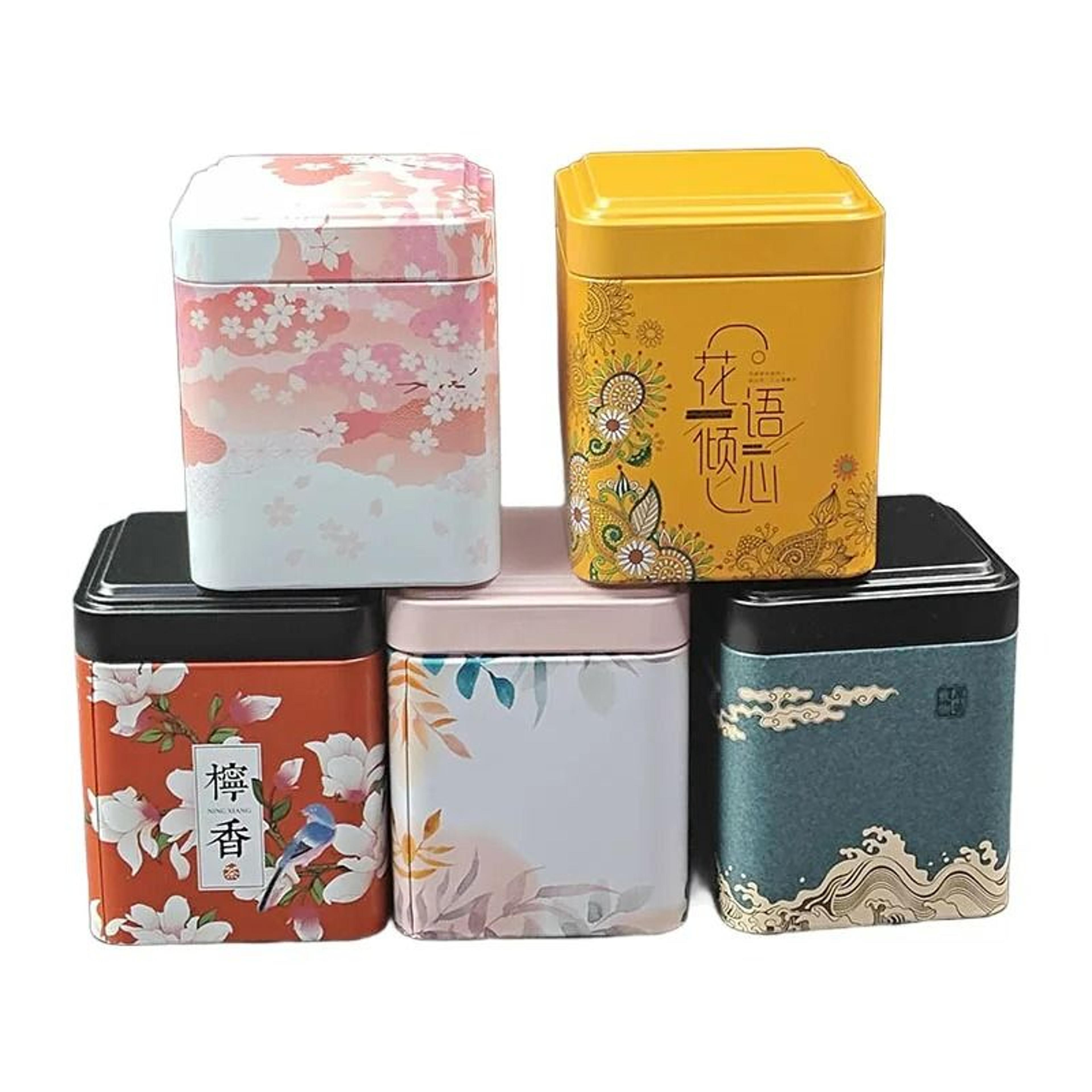 vintage decorative tea box and iron storage canister