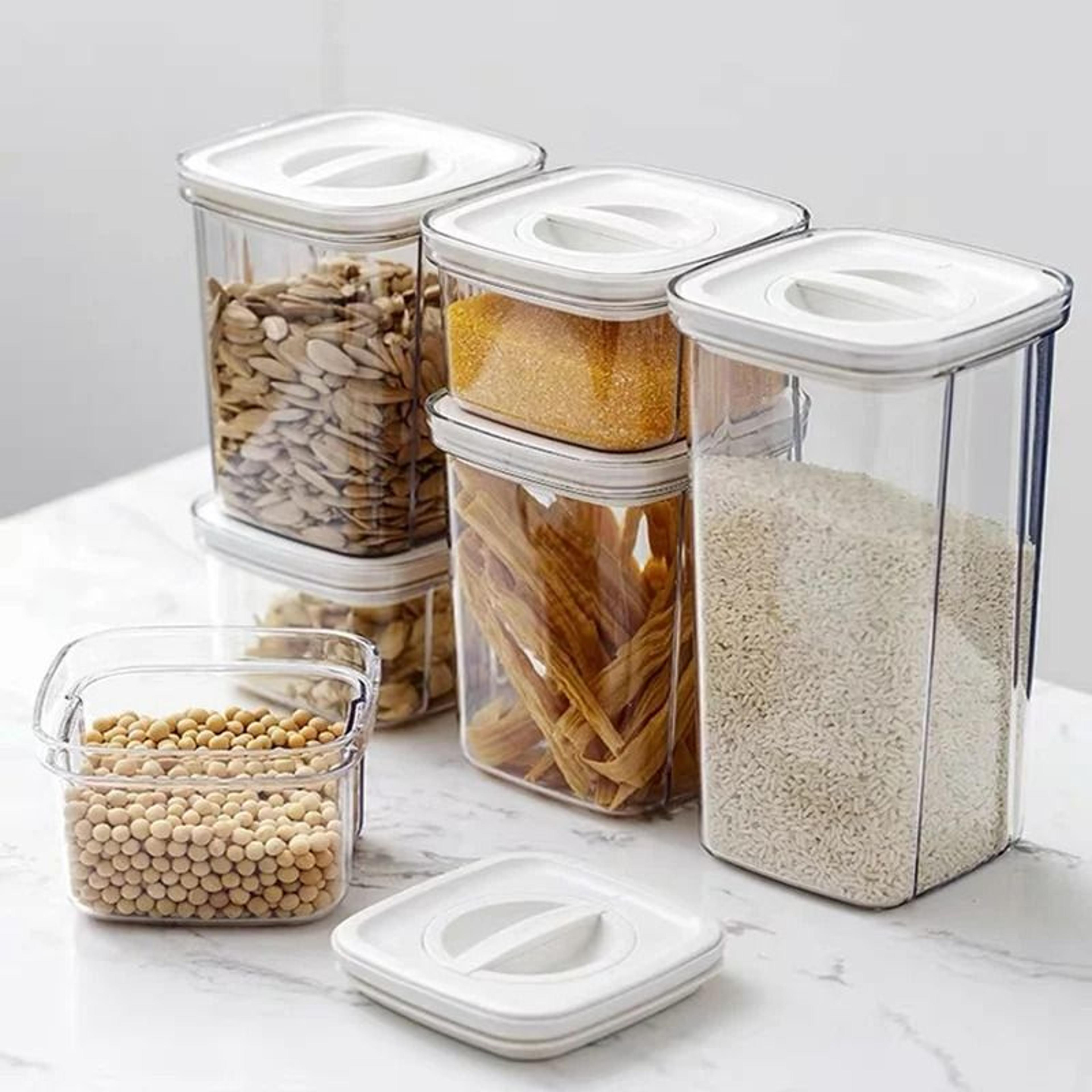 stackable airtight kitchen storage canisters - moisture-proof pantry organization jars