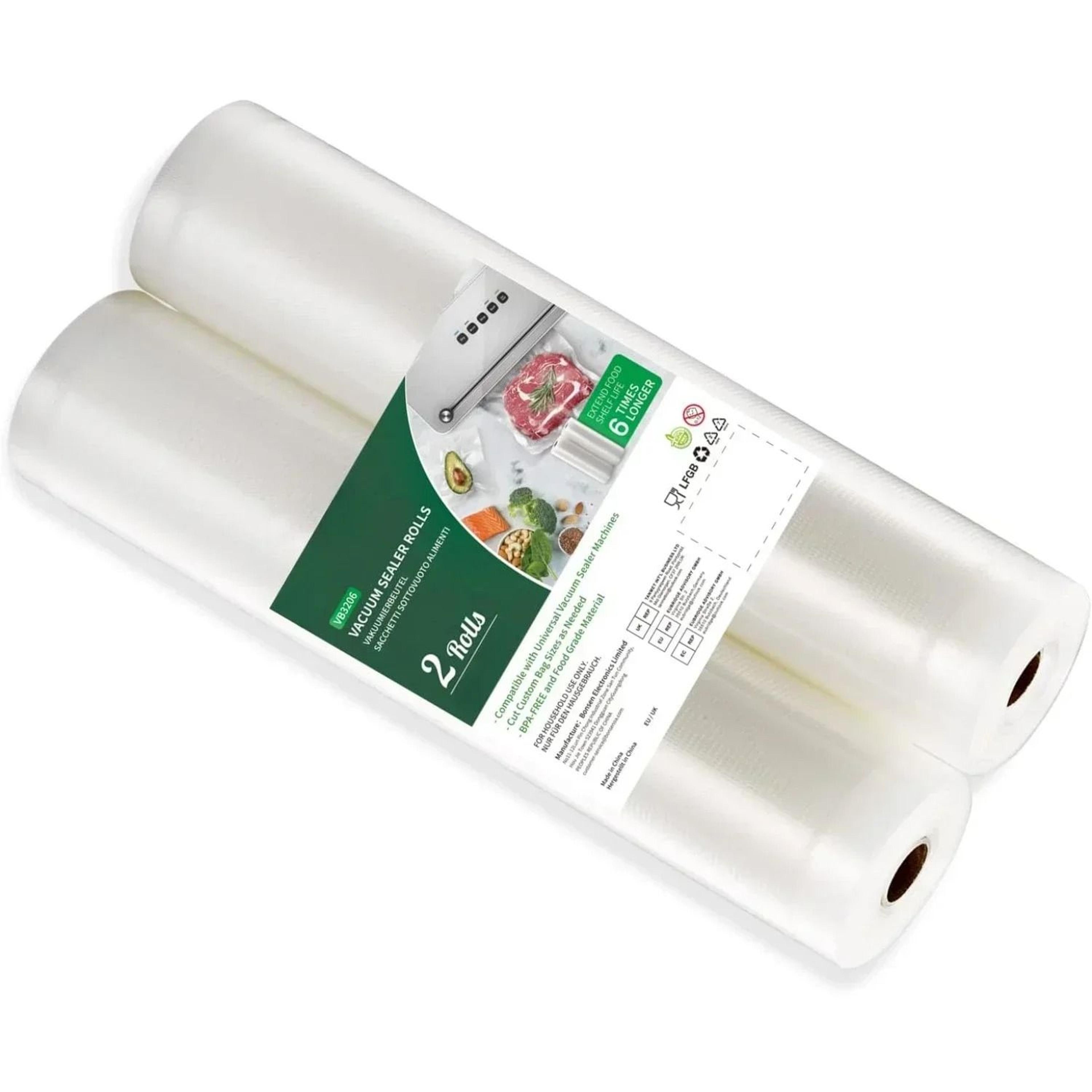 heavy-duty commercial vacuum sealer rolls - 2-pack bpa-free custom-cut food preservation storage bags