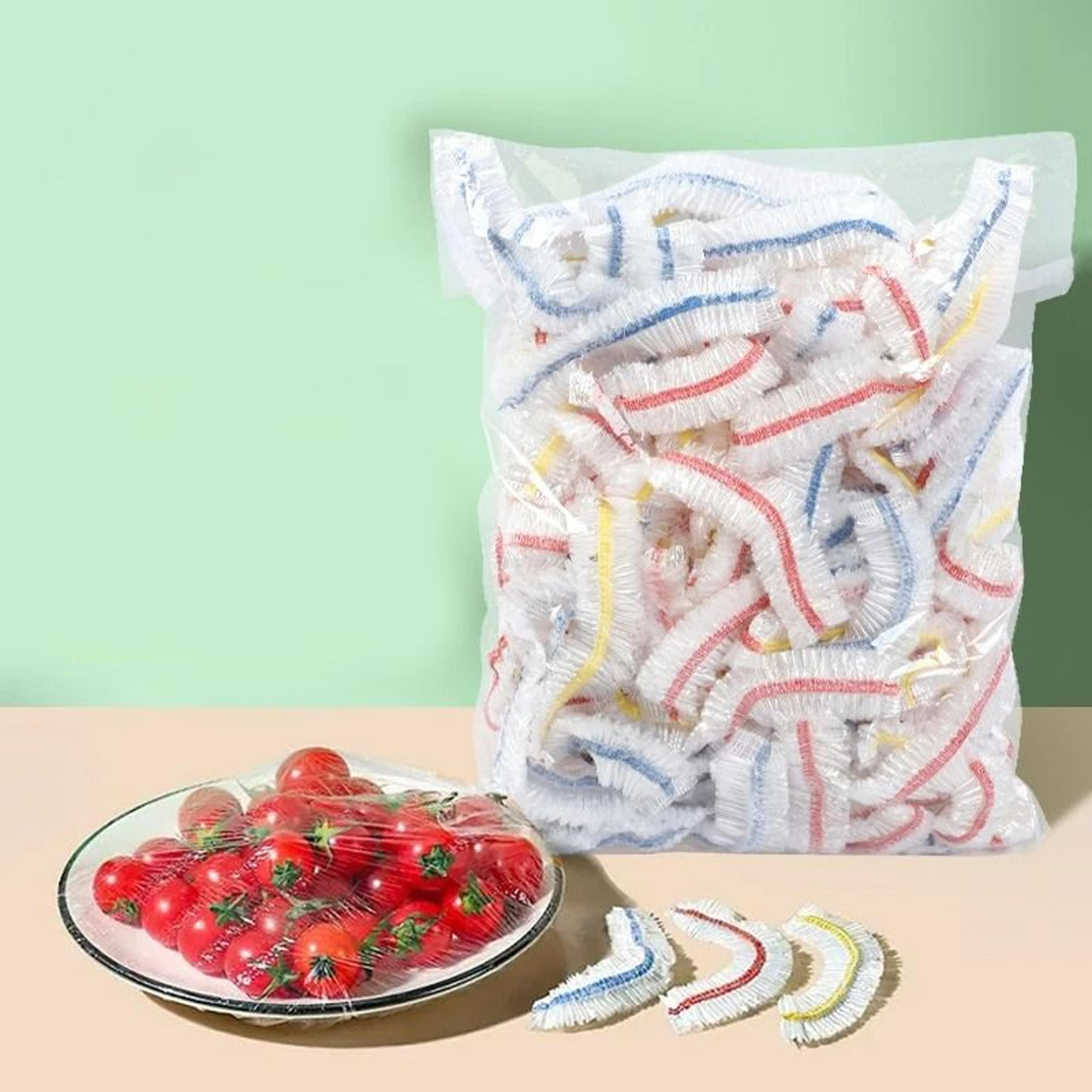 elastic stretch food storage covers - 100-piece value pack of food-grade fresh-keeping stretch lids