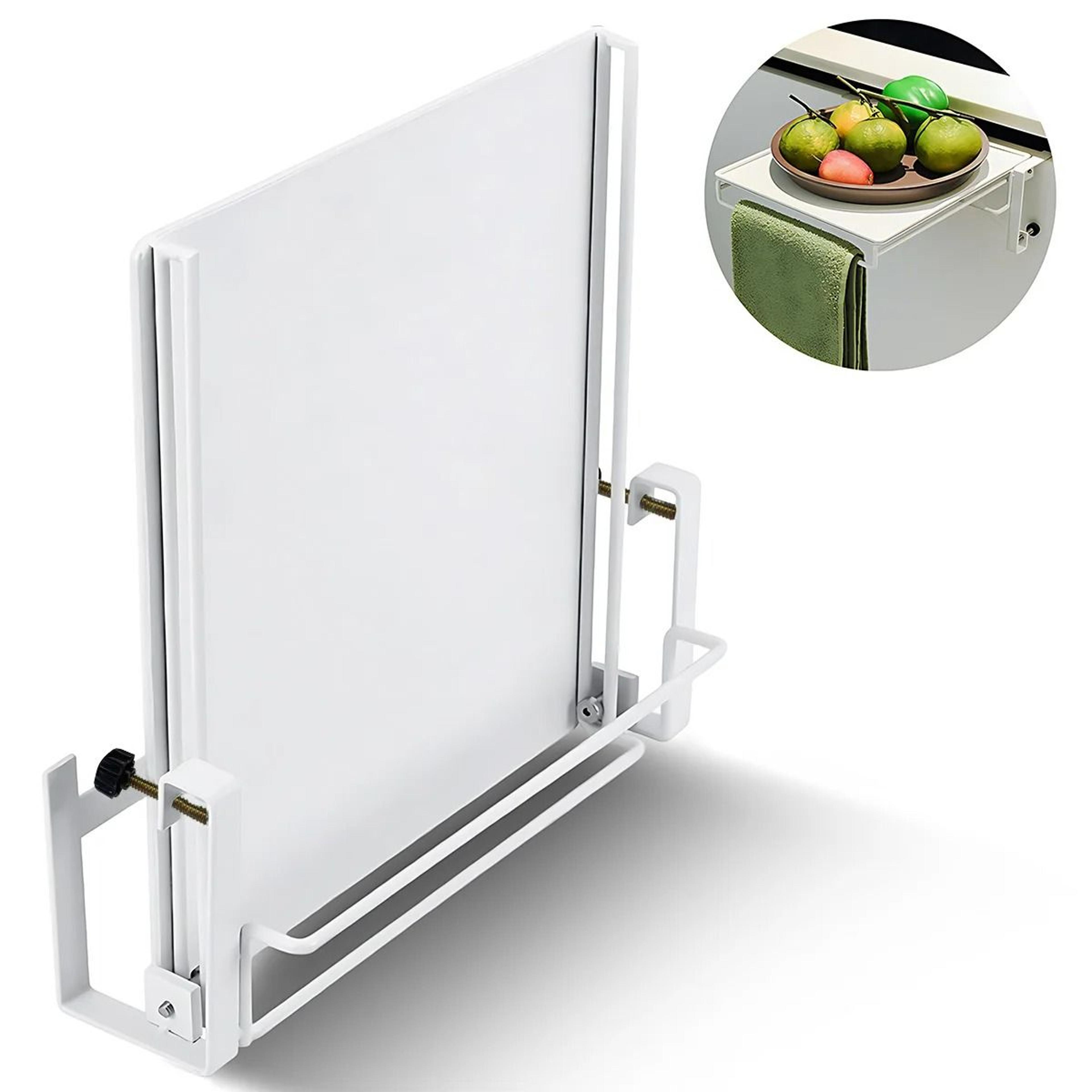foldable cabinet door organizer - adjustable metal space-saving rack & kitchen assistance table