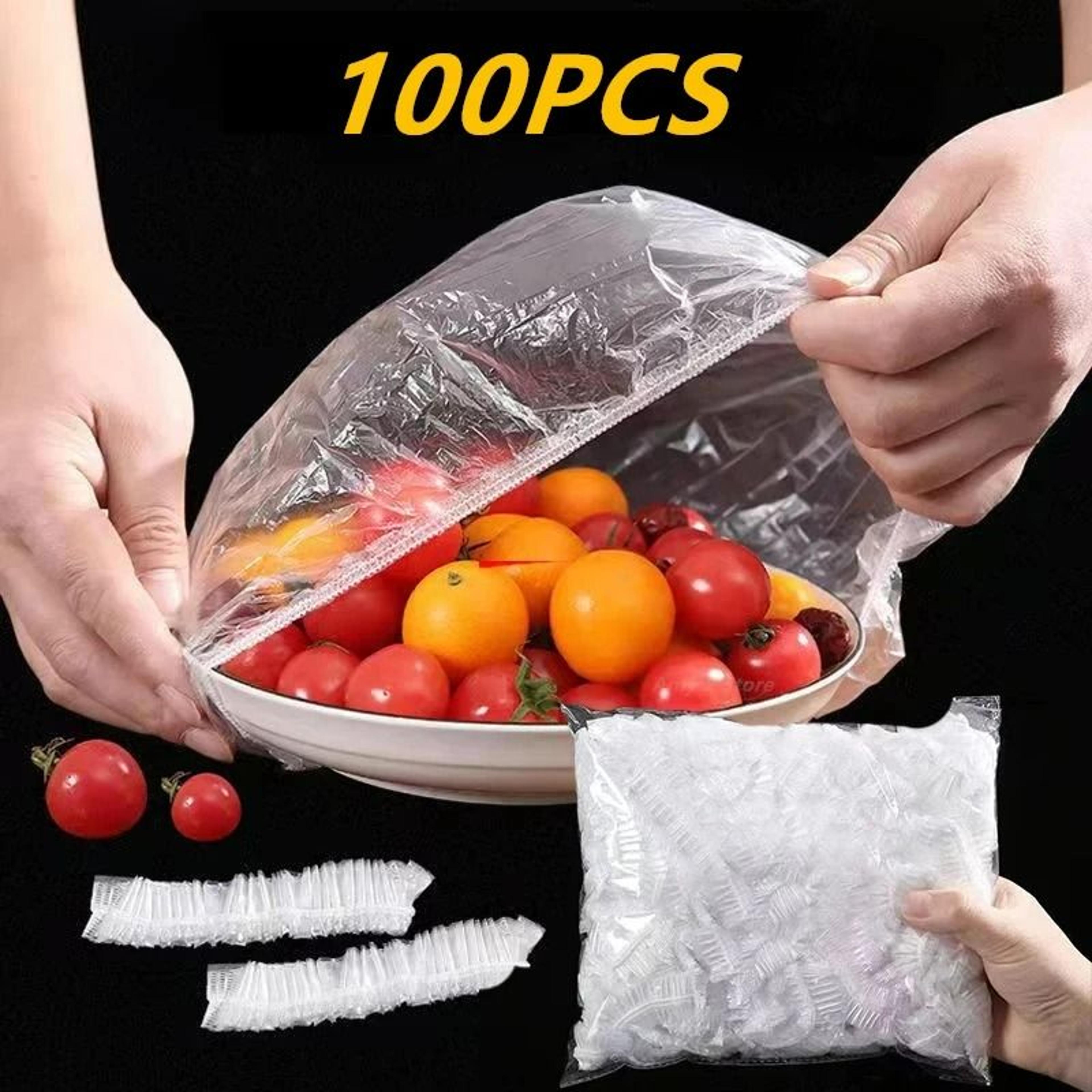 elastic food storage covers - reusable stretchable fresh-keeping bags & durable plate lids 100pcs