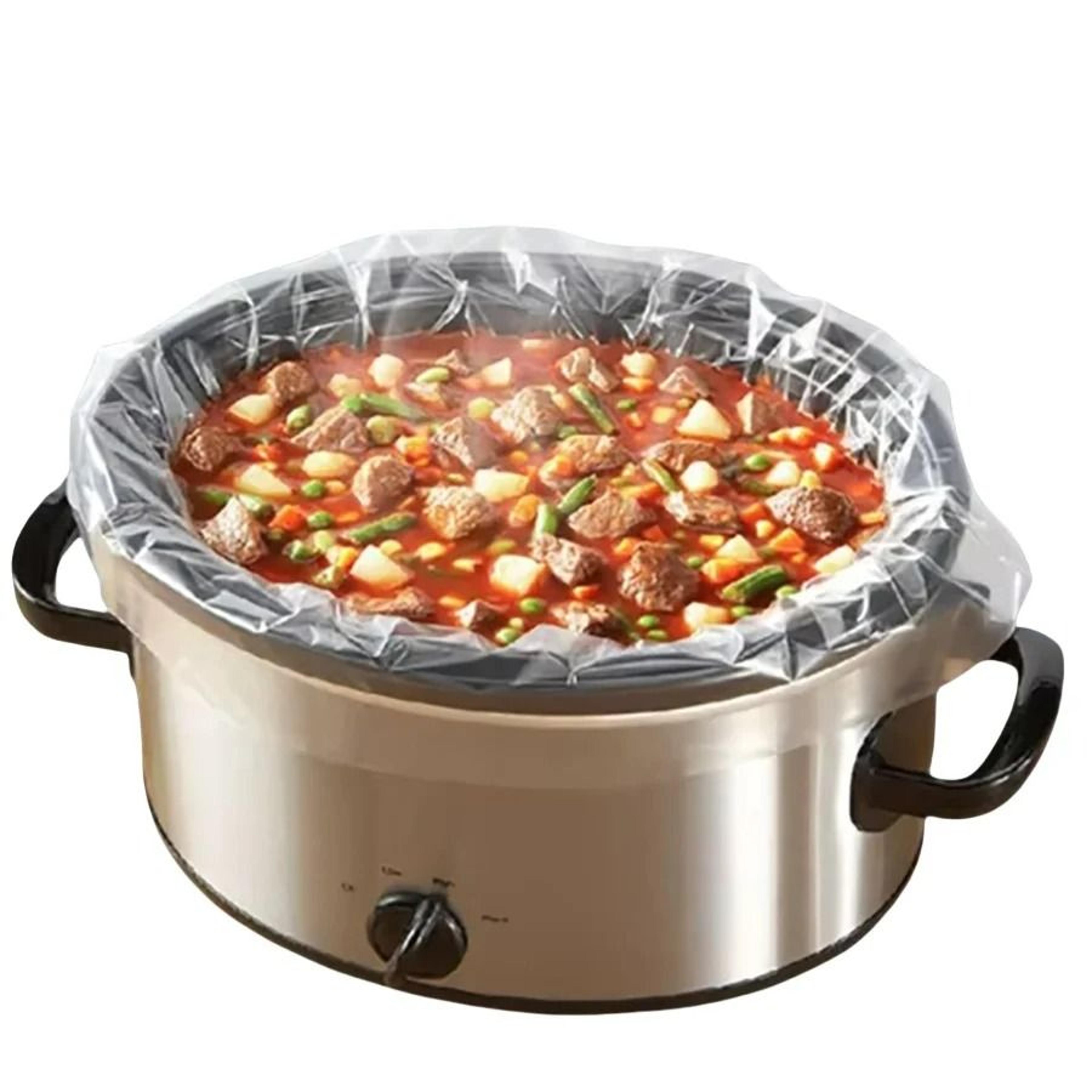 slow cooker liners - disposable high-temperature pot bags for oval, round & rectangular slow cookers (10 pcs)