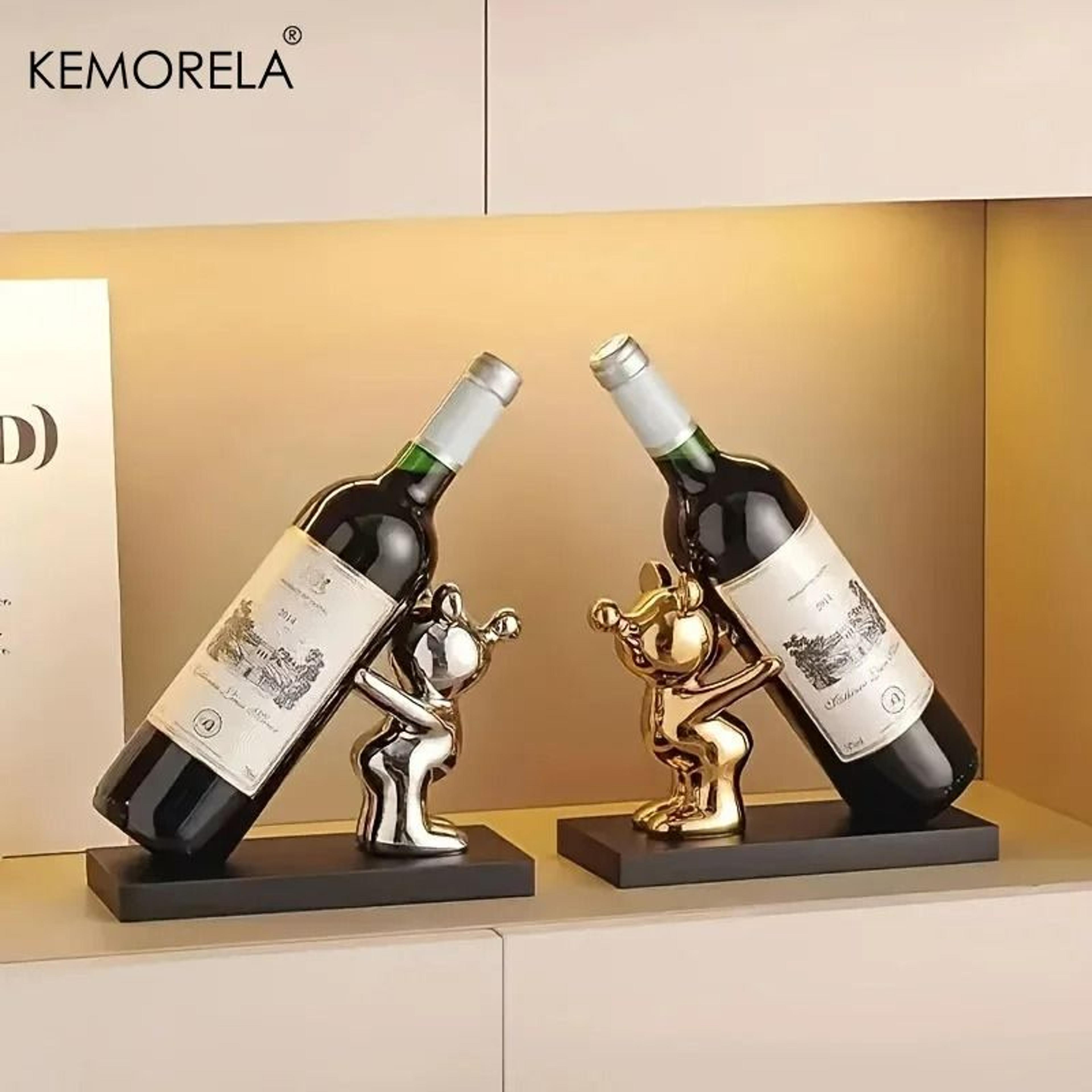creative cartoon wine rack - ceramic living room countertop decoration & cute home bar storage display