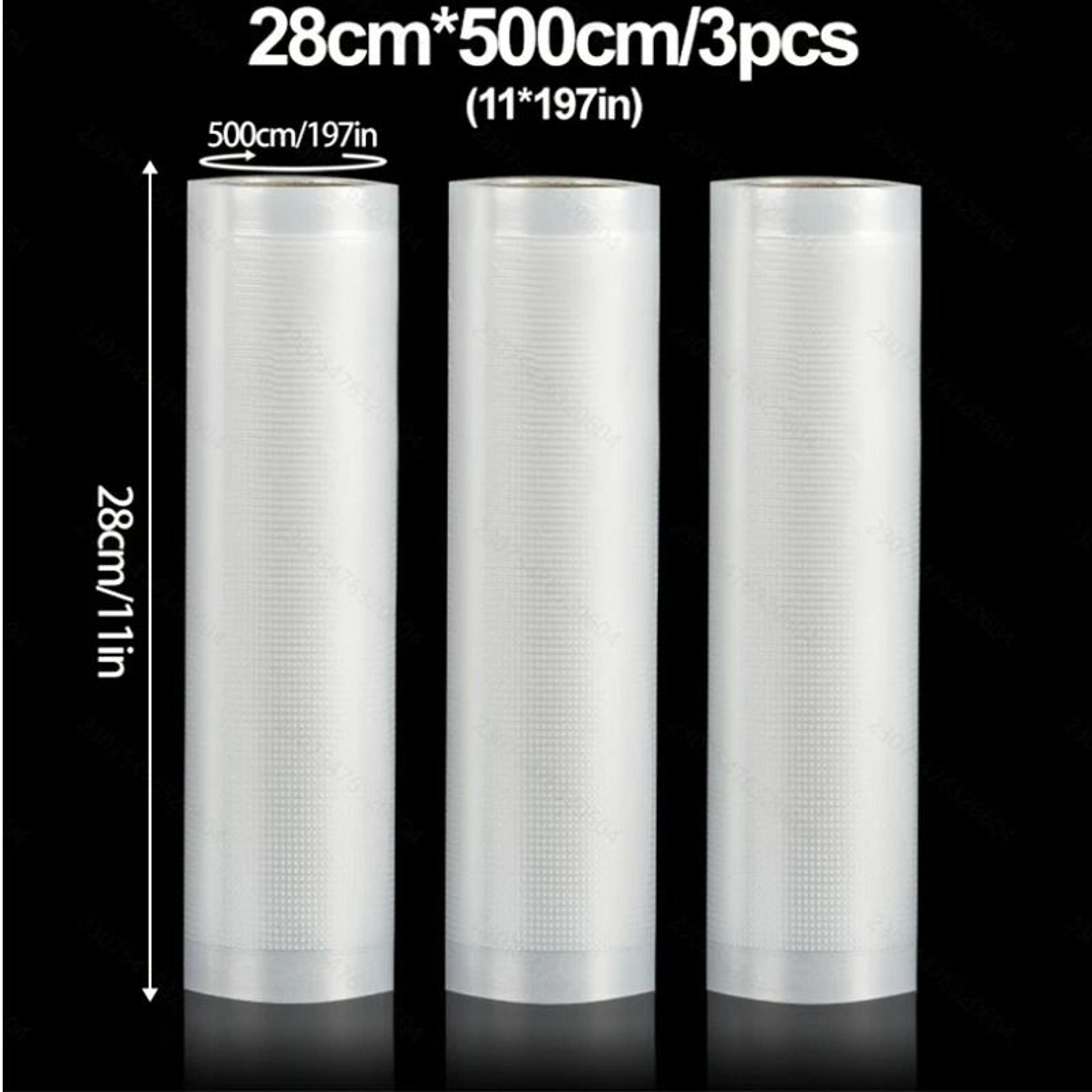 3-pack vacuum seal roll bags - continuous heavy-duty food storage rolls for freshness & sous vide meal prep