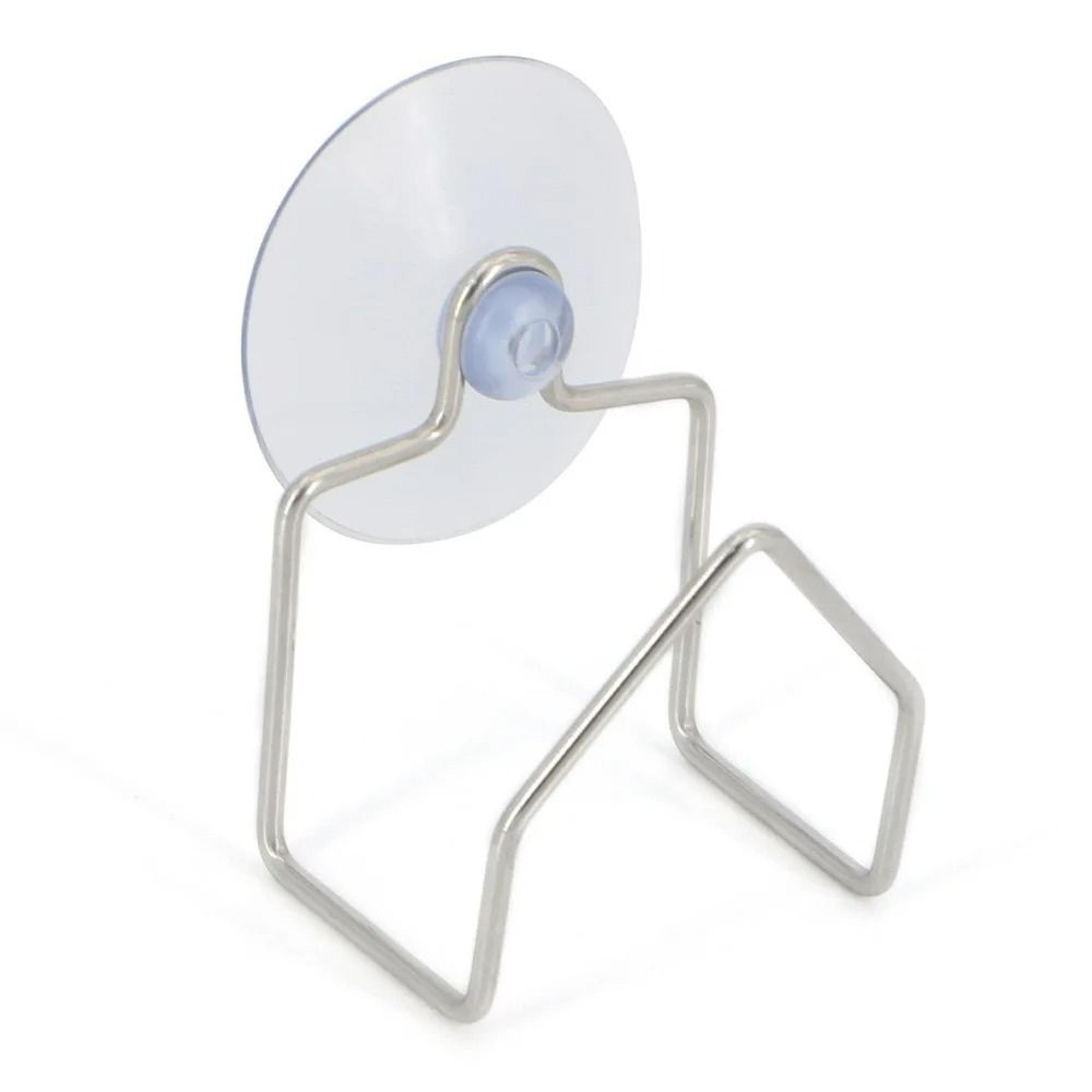 stainless steel suction cup sponge holder - heavy-duty sink drain rack & cleaning cloth organizer