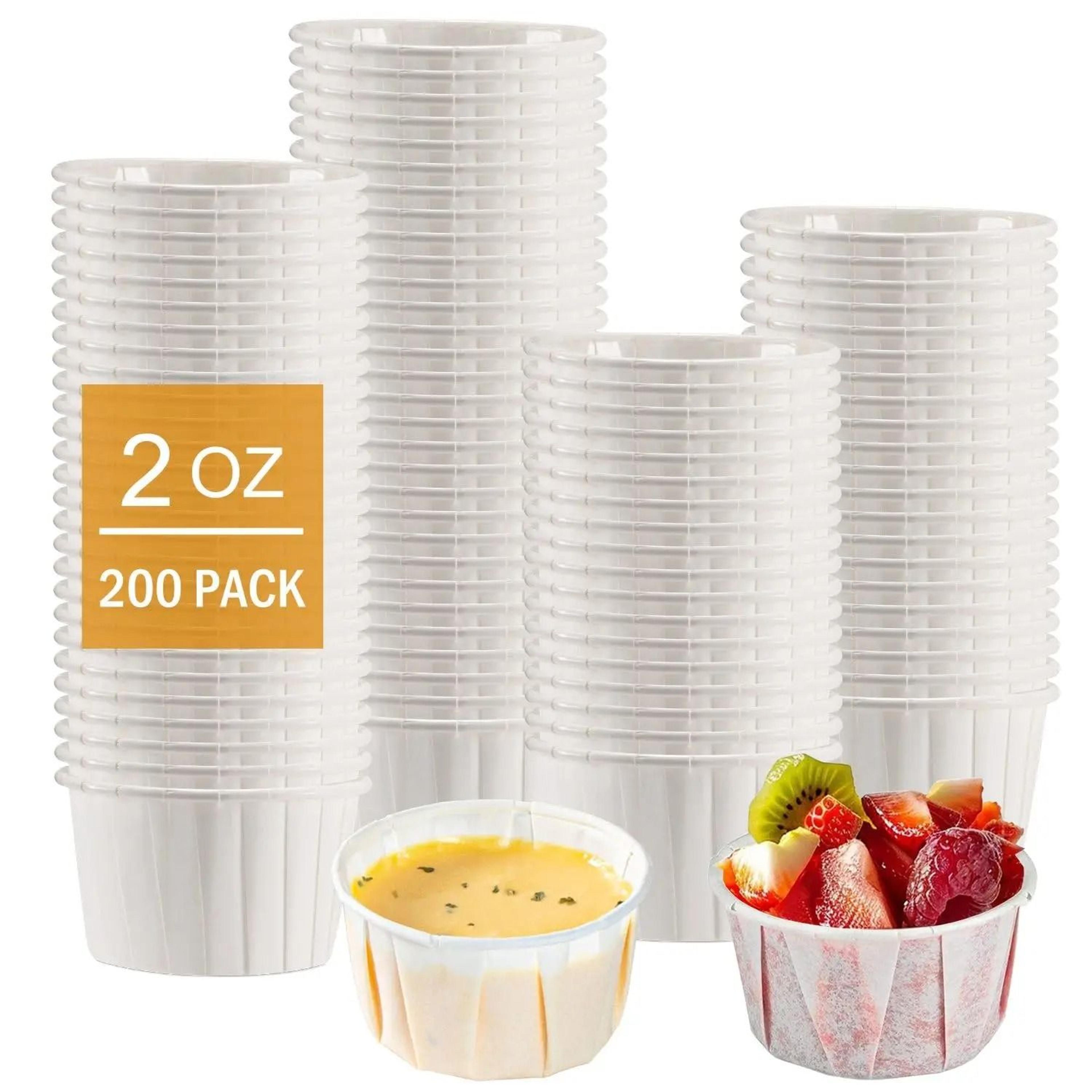 disposable paper souffle and medicine portion cups - 100 pack mini paper cups for condiments & tasting
