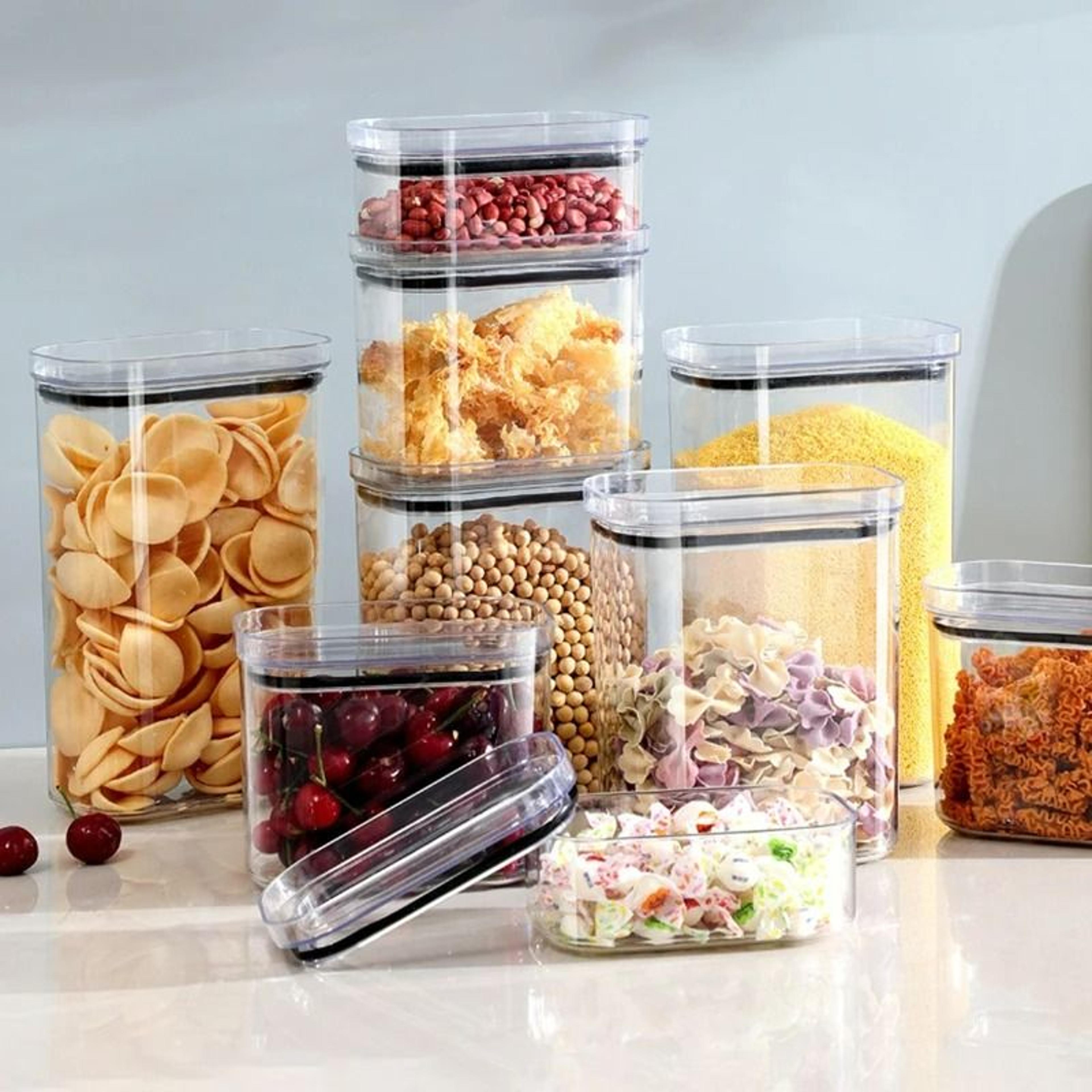 airtight multigrain storage canisters - moisture-proof large-capacity food storage jars with locking lids