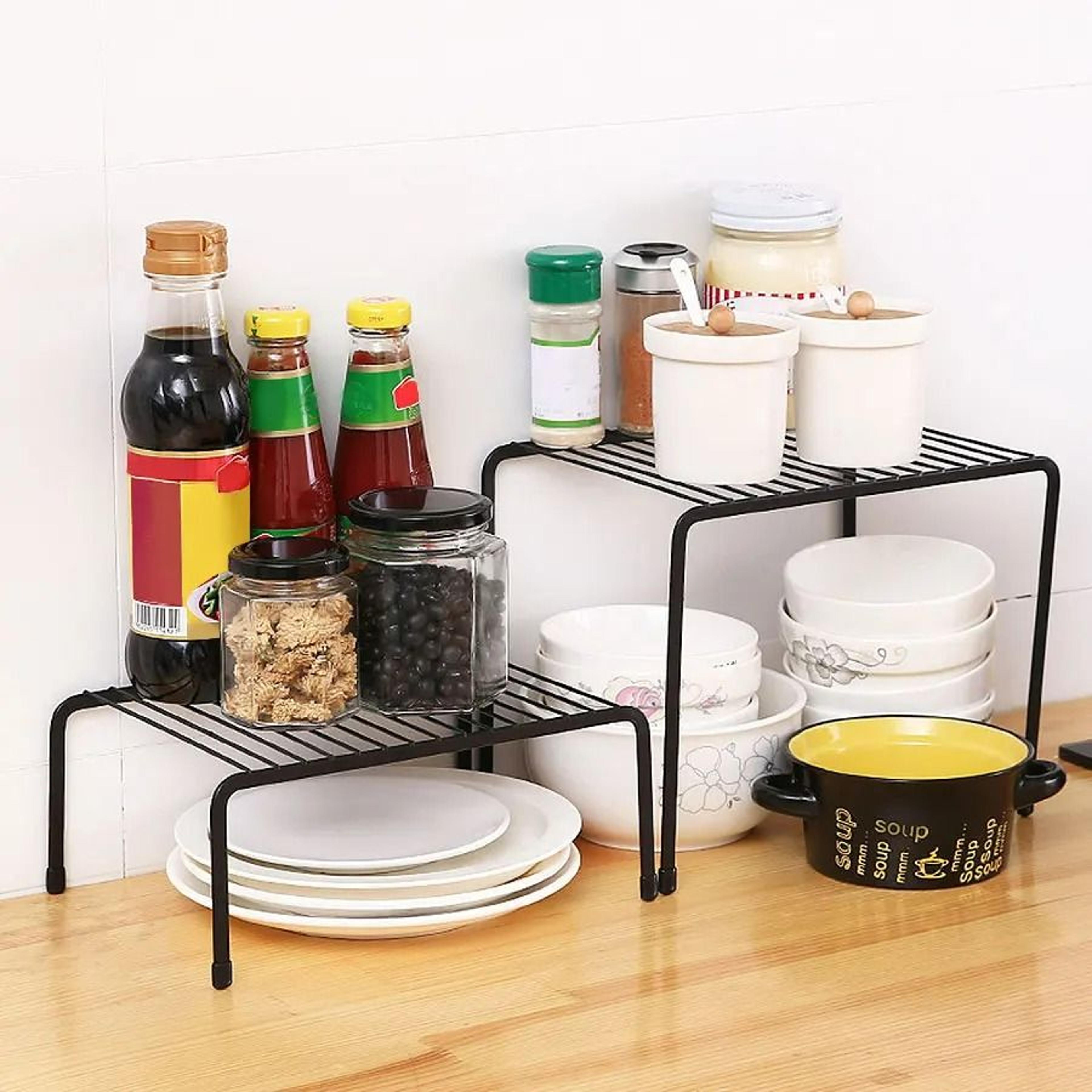 wrought iron stovetop countertop spice and organizer rack