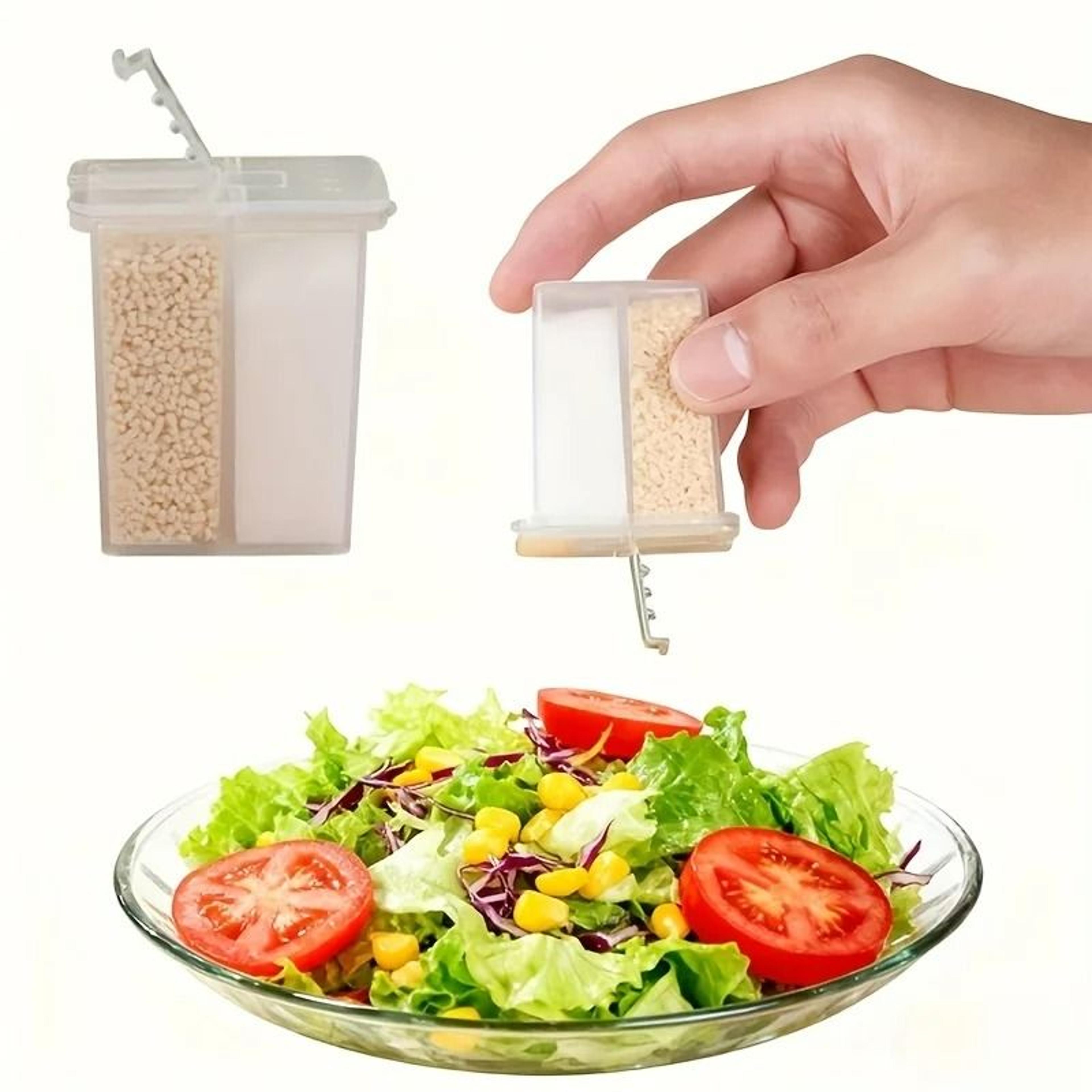 clear plastic salt and pepper shaker with moisture-proof lid