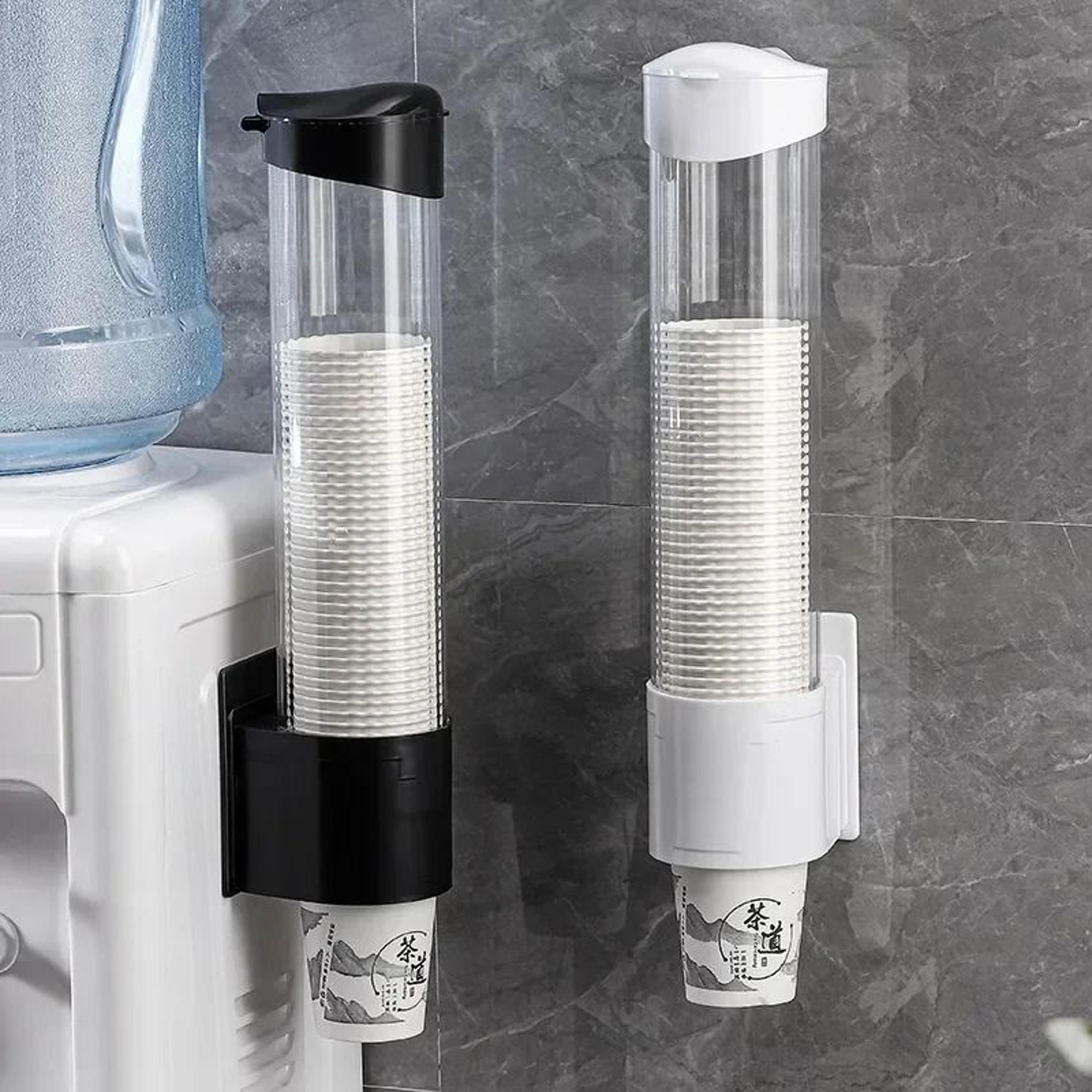 wall-mounted disposable paper and plastic cup dispenser
